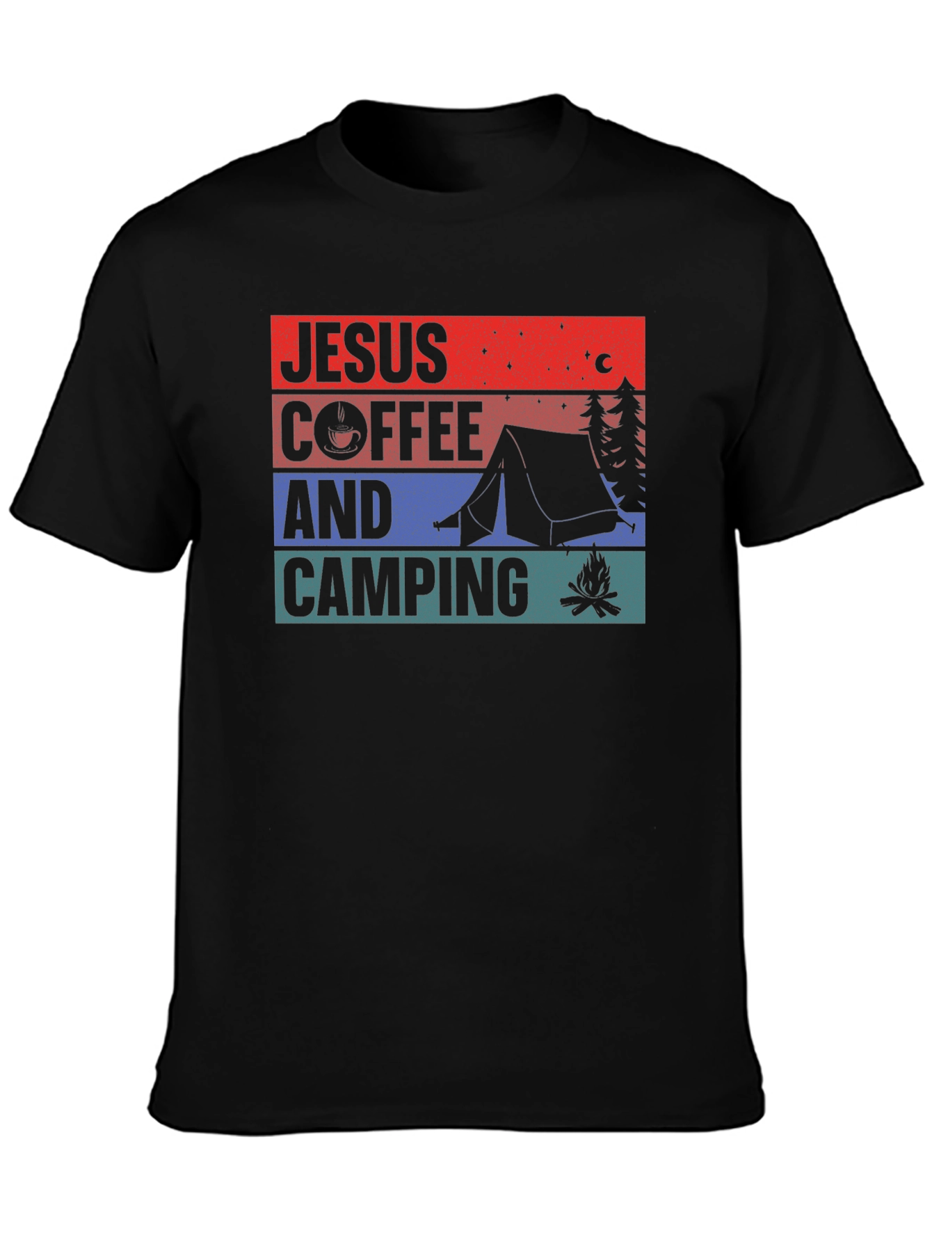 Jesus Coffee and Camping Graphic Tee
