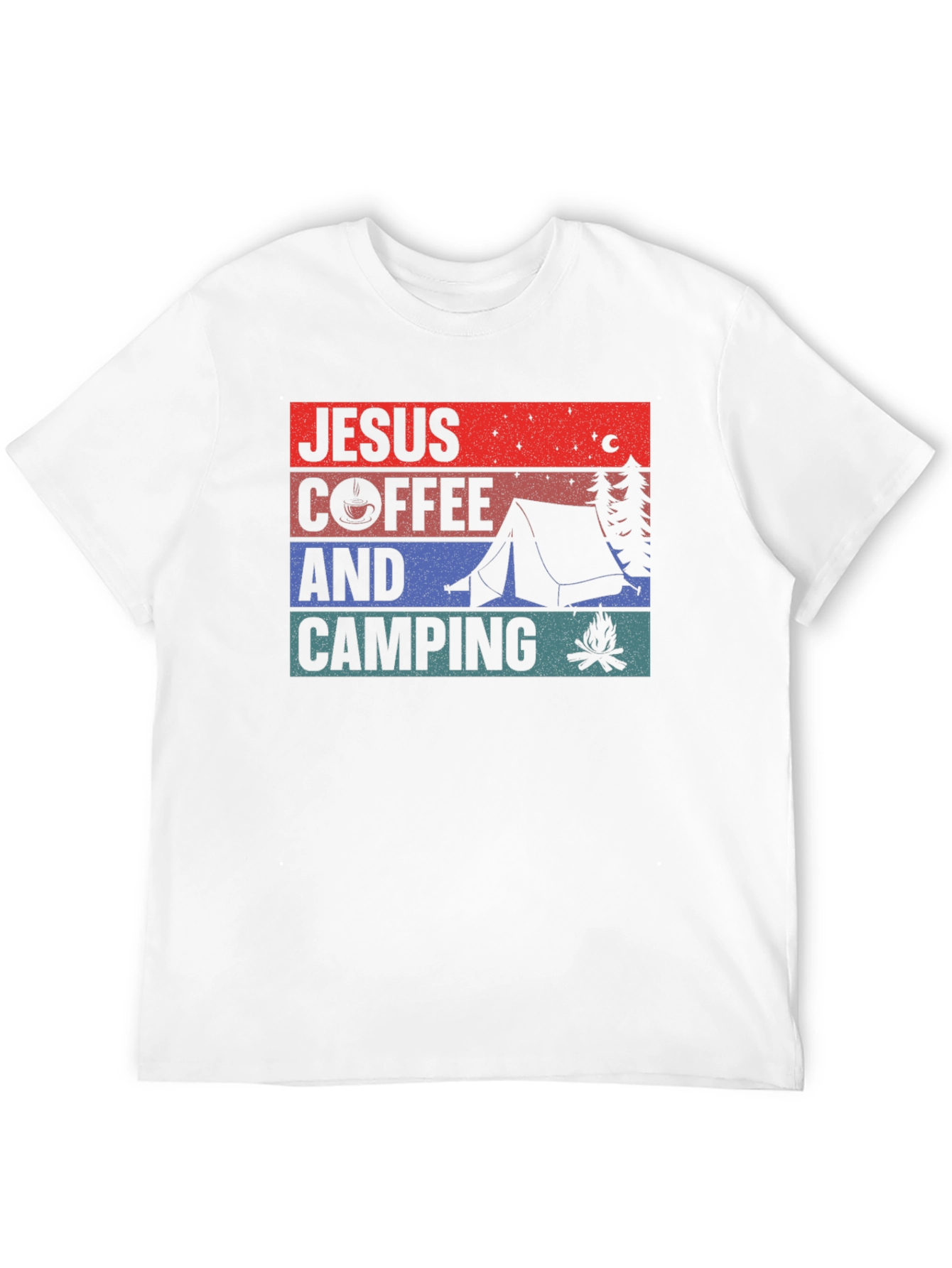 Jesus Coffee and Camping Graphic Tee