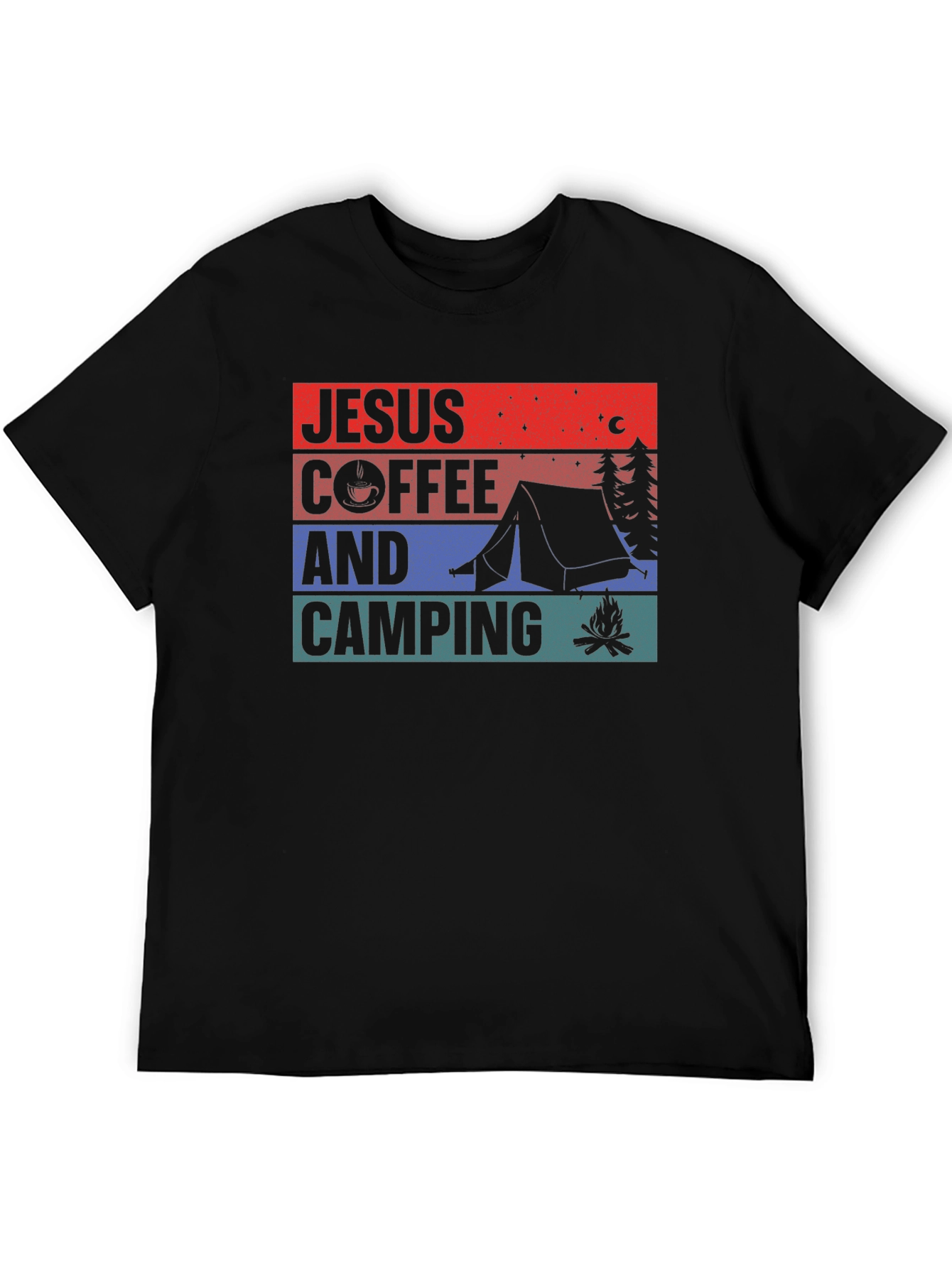 Jesus Coffee and Camping Graphic Tee