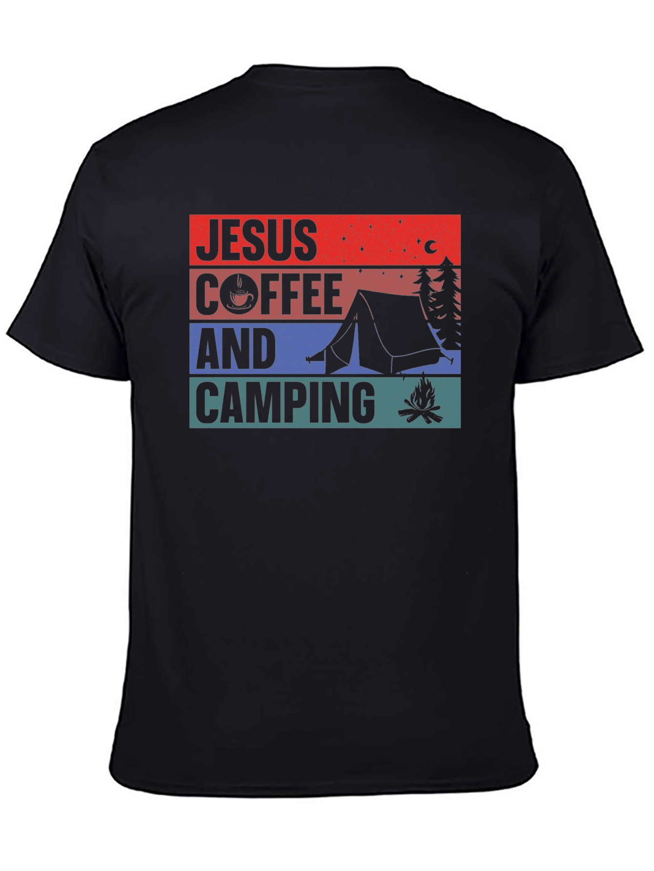Jesus Coffee and Camping Graphic Tee