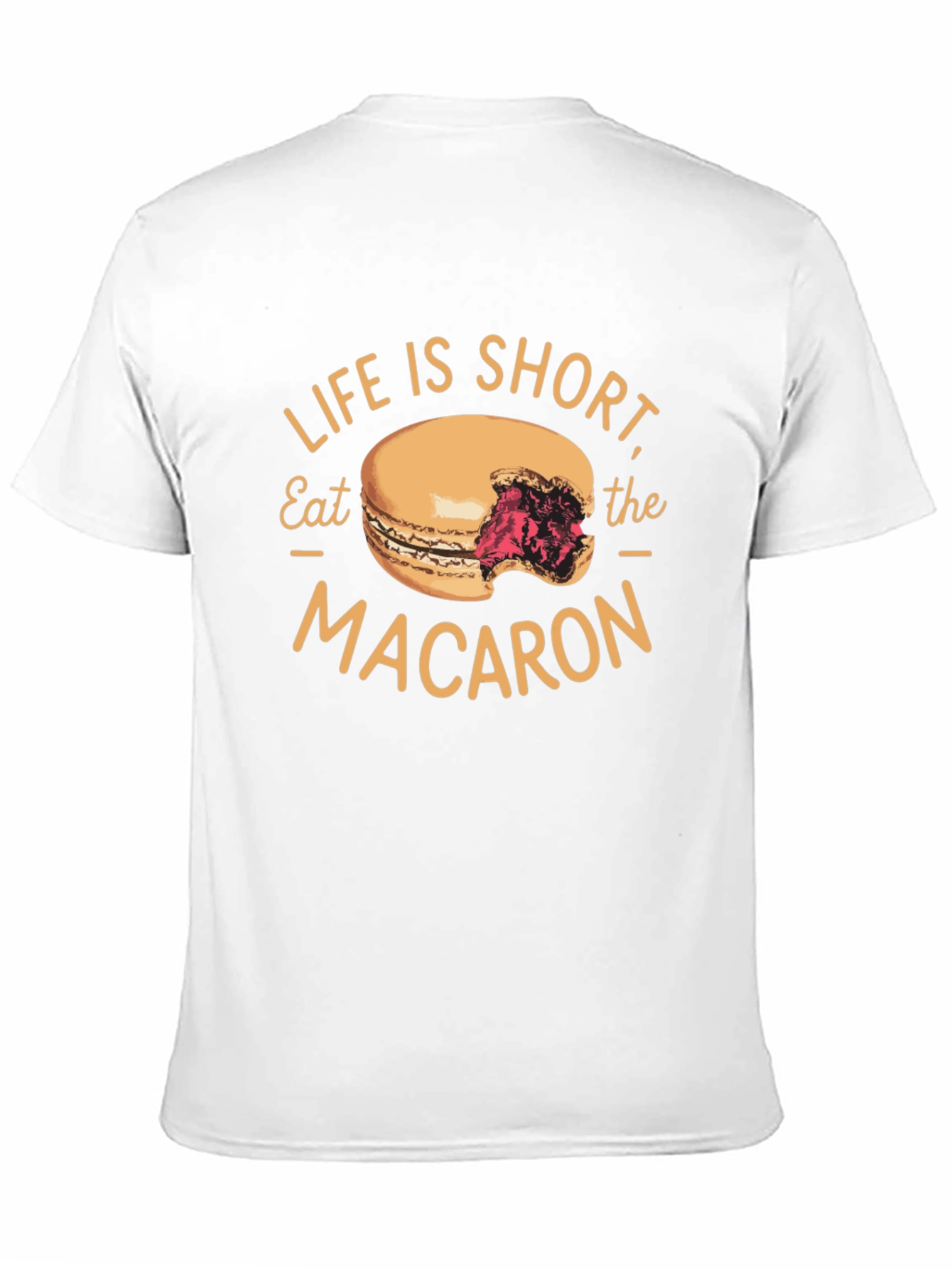 Life is Short Eat the Macaron Black T-Shirt