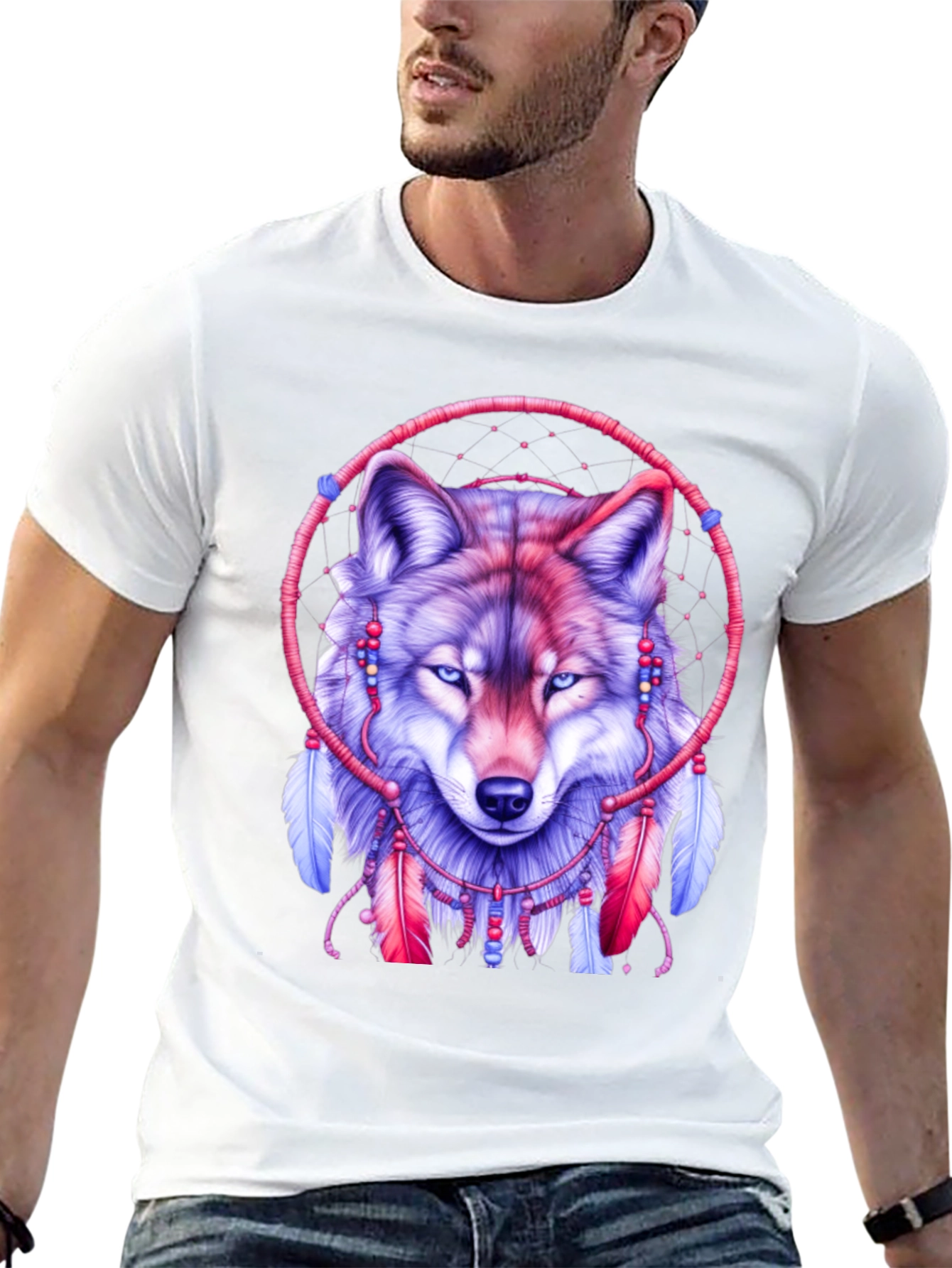 Wolf Dreamcatcher Graphic T-Shirt