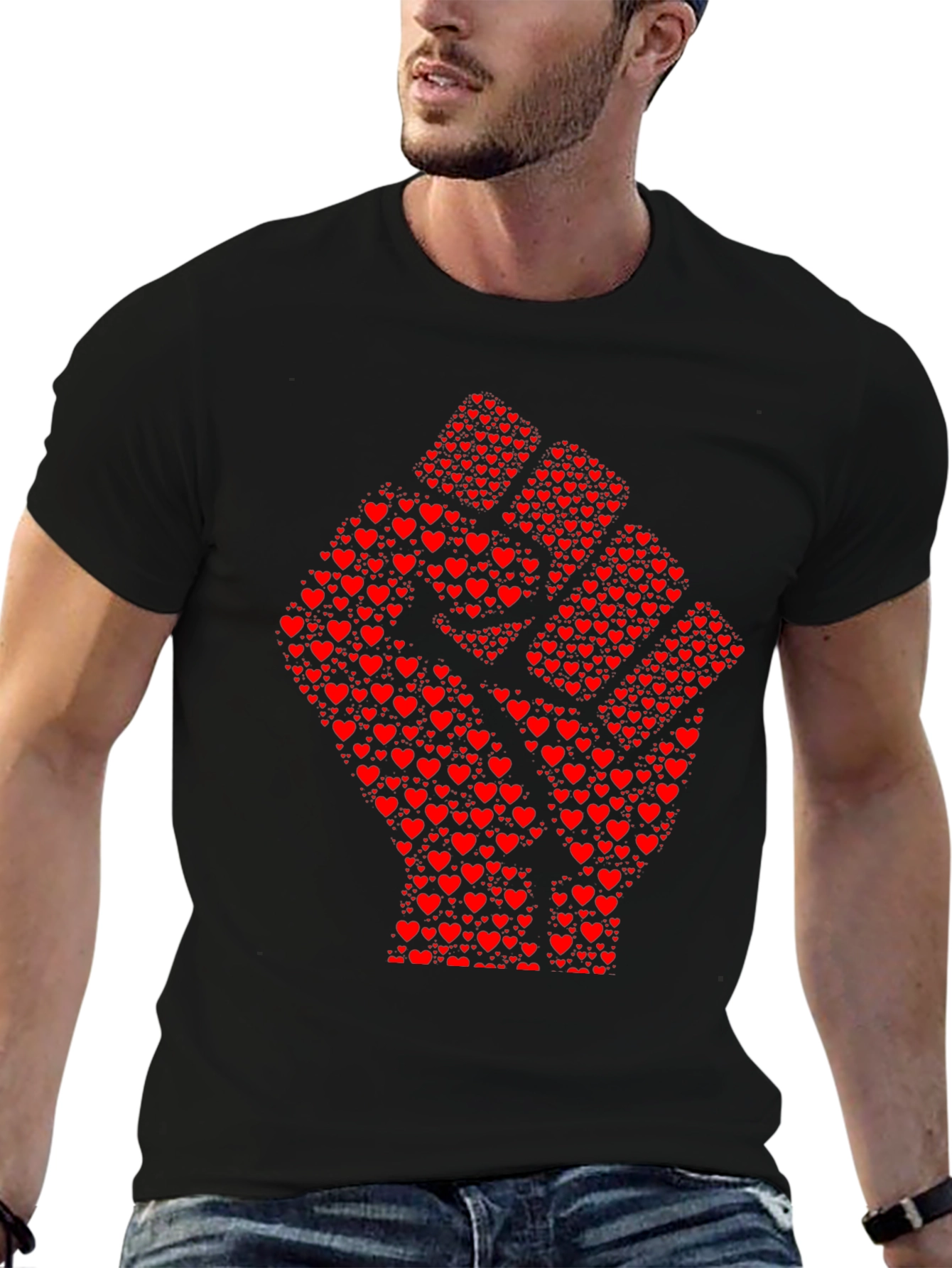 Heart Fist Graphic Tee - Black