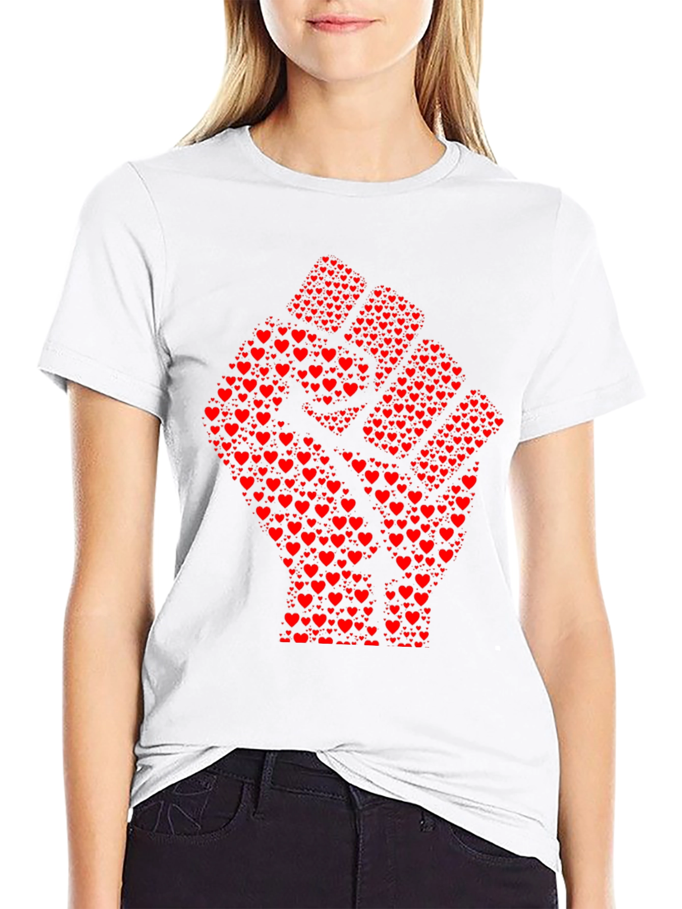 Heart Fist Graphic Tee - Black