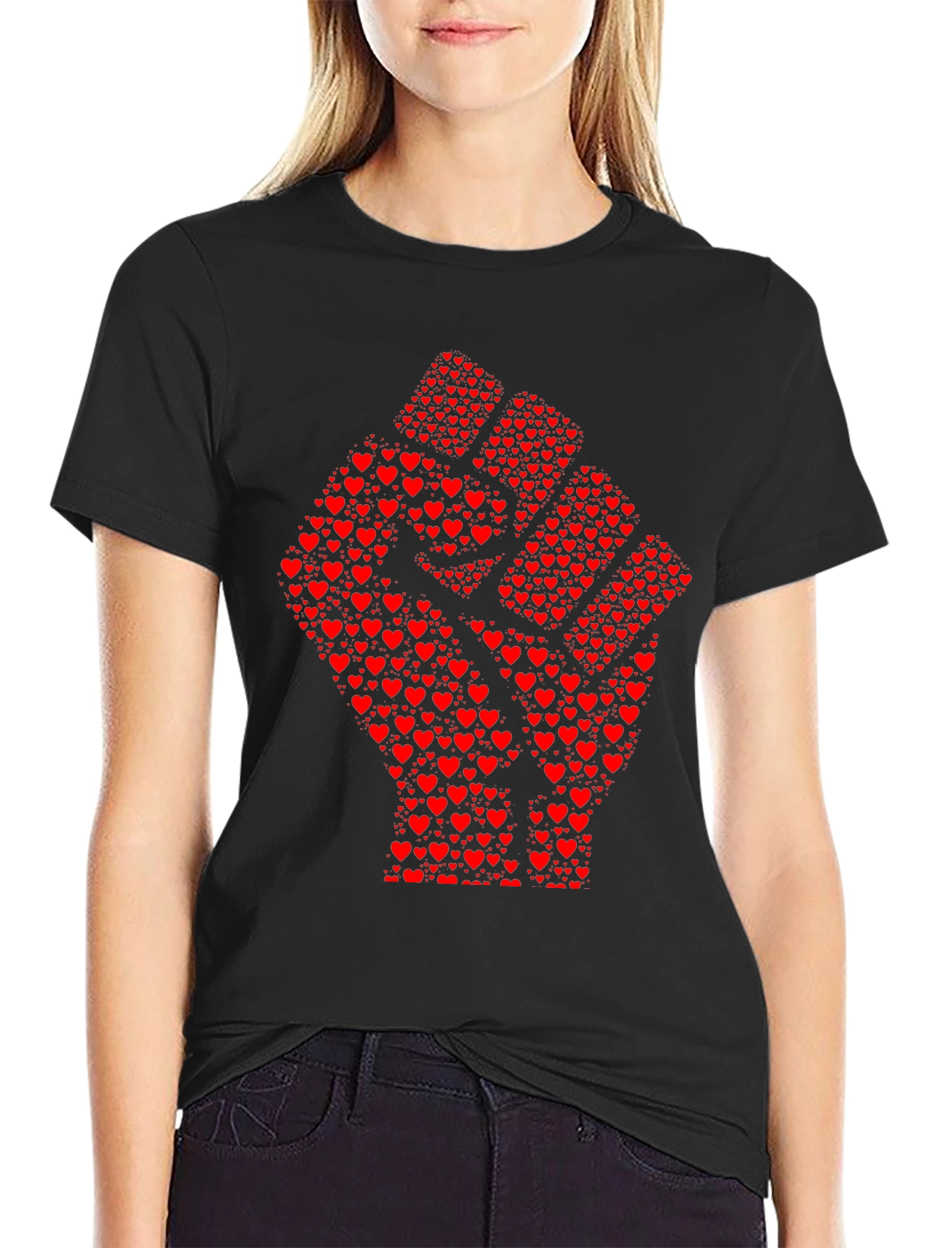 Heart Fist Graphic Tee - Black