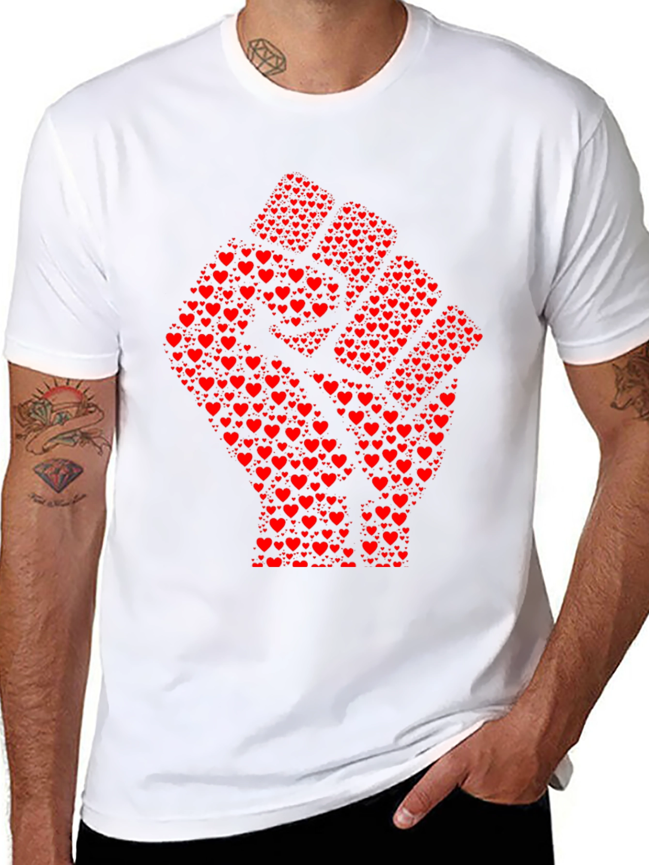 Heart Fist Graphic Tee - Black