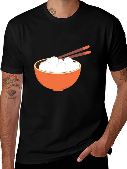 Rice Bowl Graphic Tee - Stylish Asian Food Design