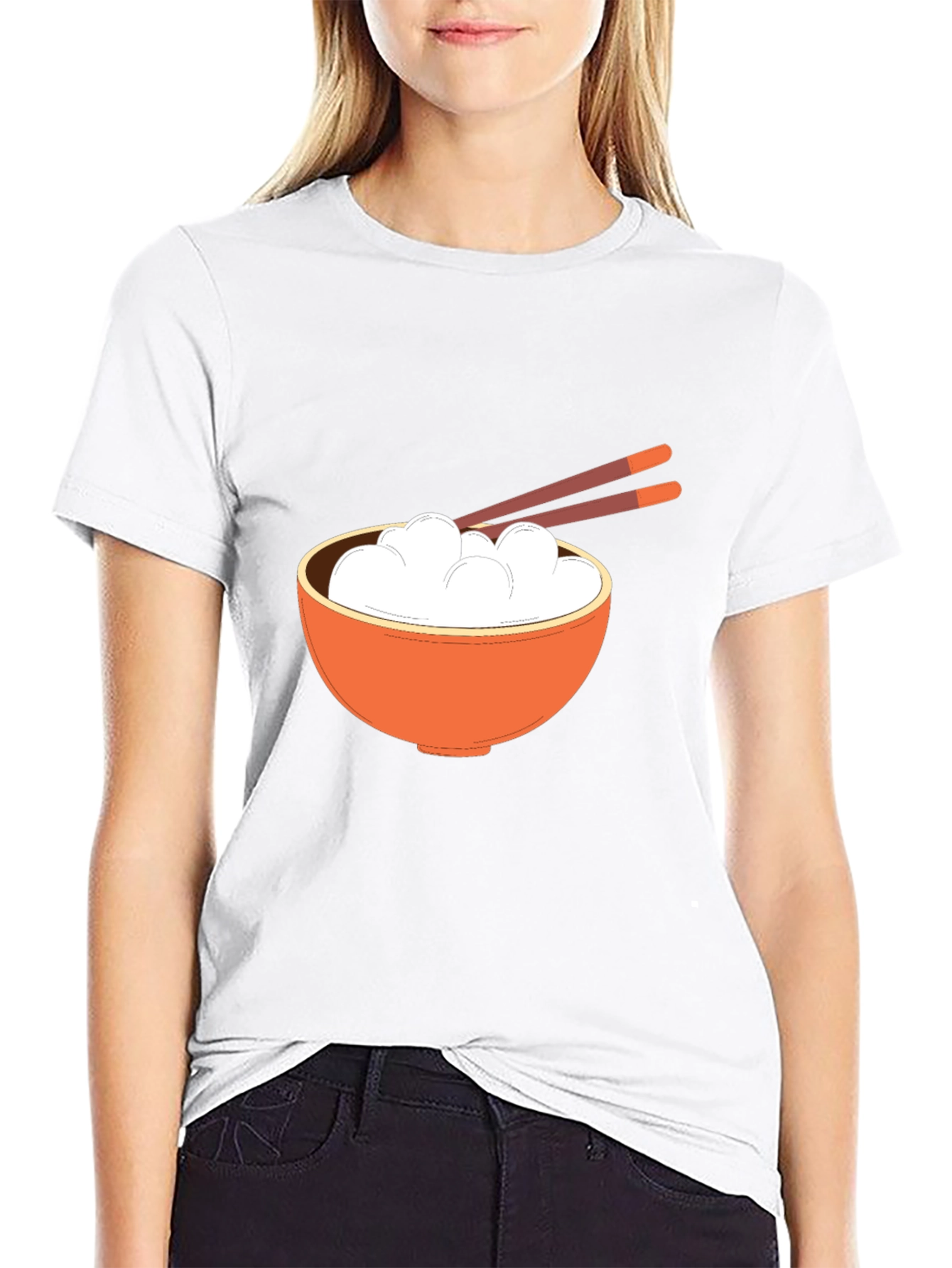 Rice Bowl Graphic Tee - Stylish Asian Food Design