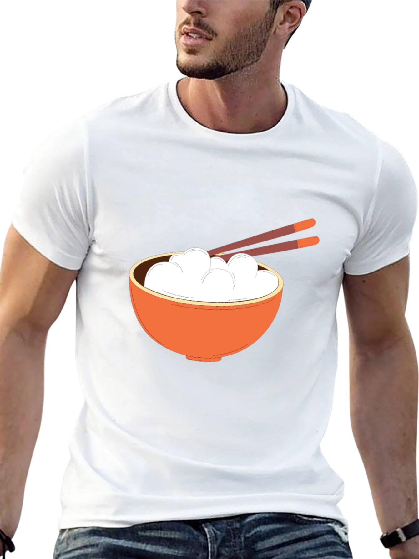 Rice Bowl Graphic Tee - Stylish Asian Food Design