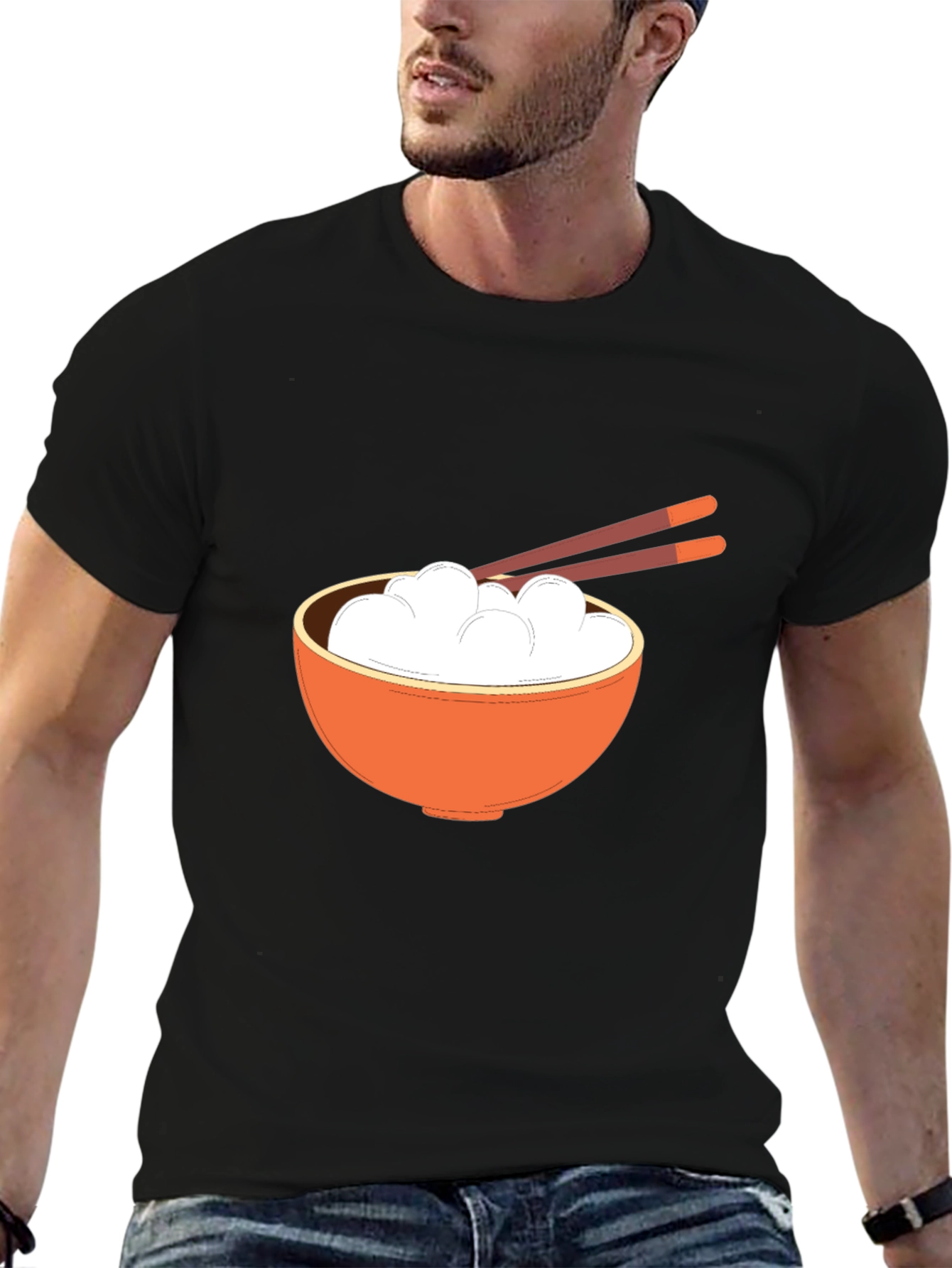 Rice Bowl Graphic Tee - Stylish Asian Food Design