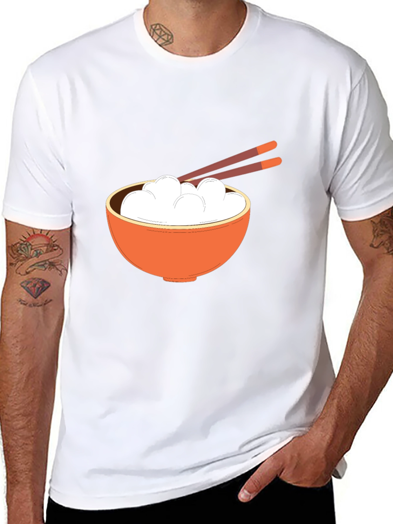 Rice Bowl Graphic Tee - Stylish Asian Food Design