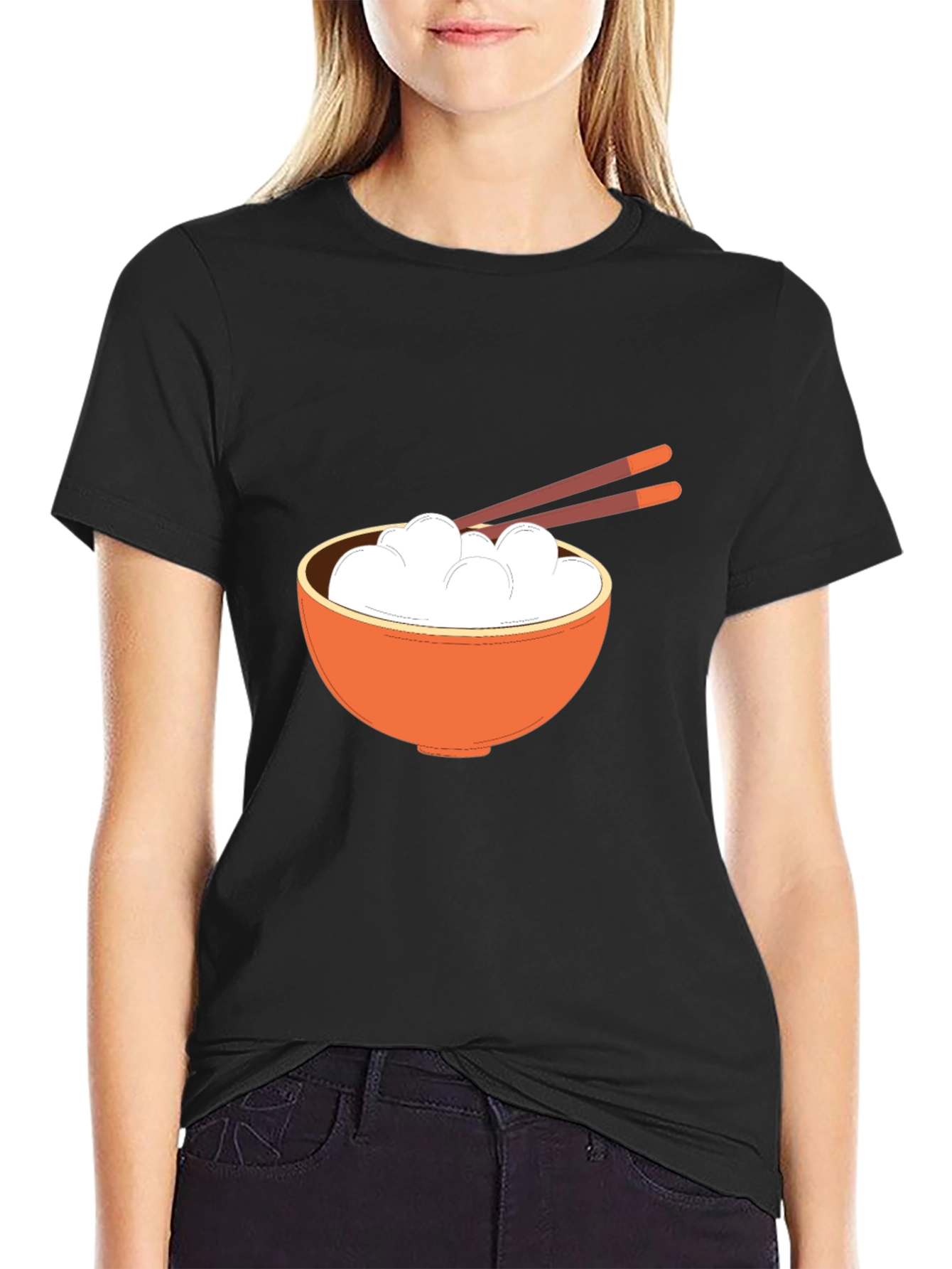 Rice Bowl Graphic Tee - Stylish Asian Food Design
