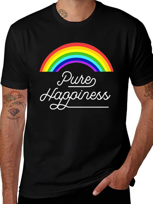Pure Happiness Rainbow Graphic Tee - Black