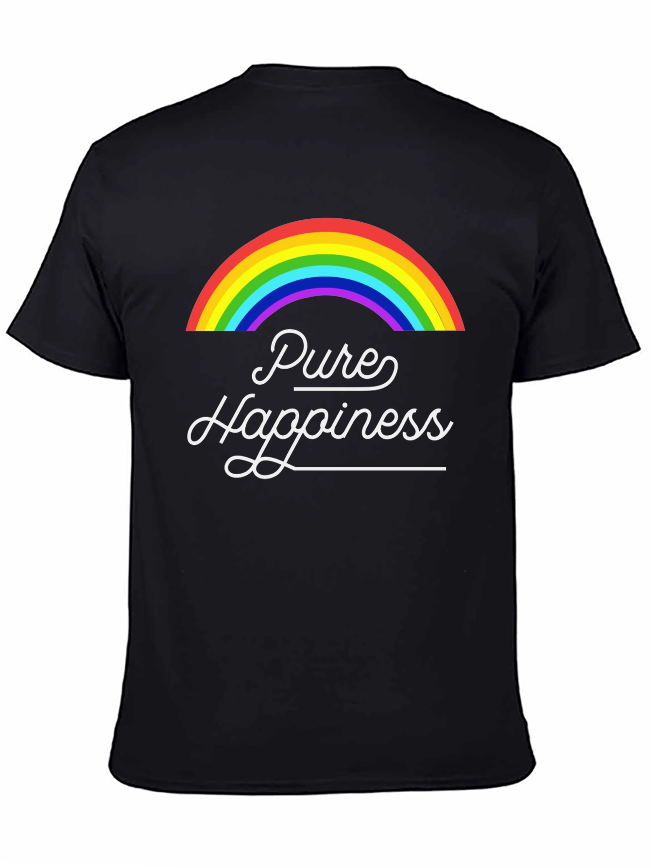 Pure Happiness Rainbow Graphic Tee - Black