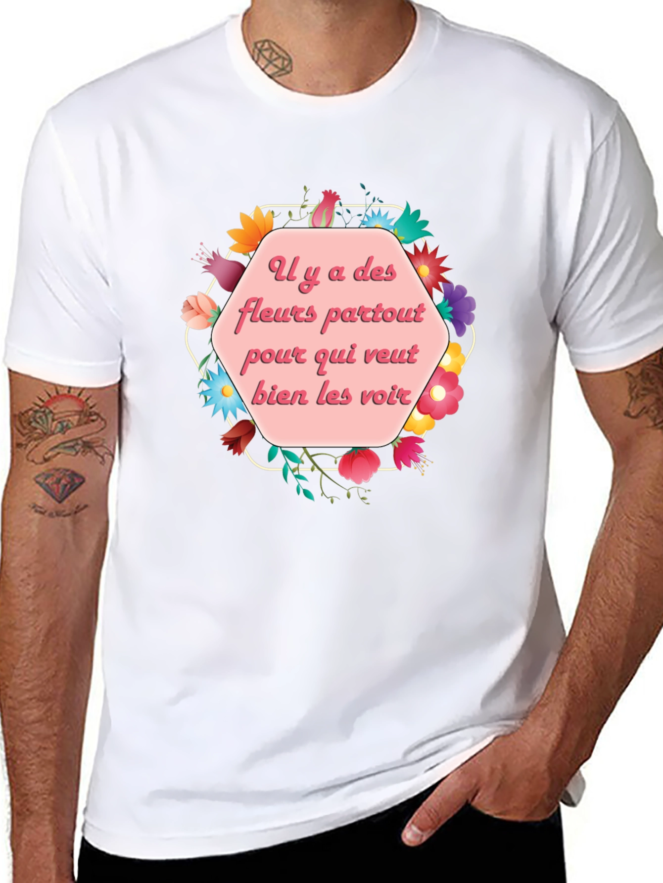 Floral French Saying T-Shirt