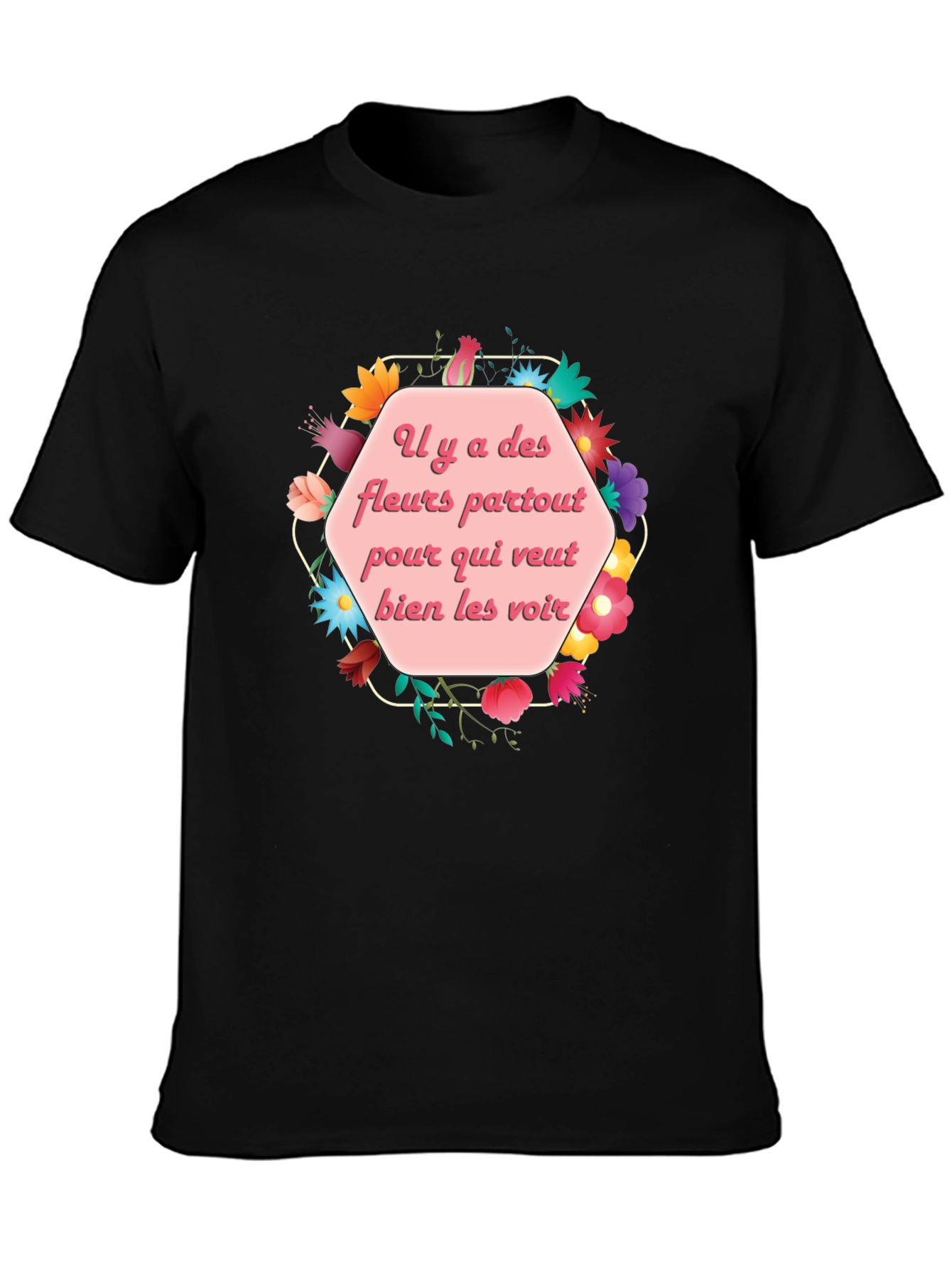 Floral French Saying T-Shirt