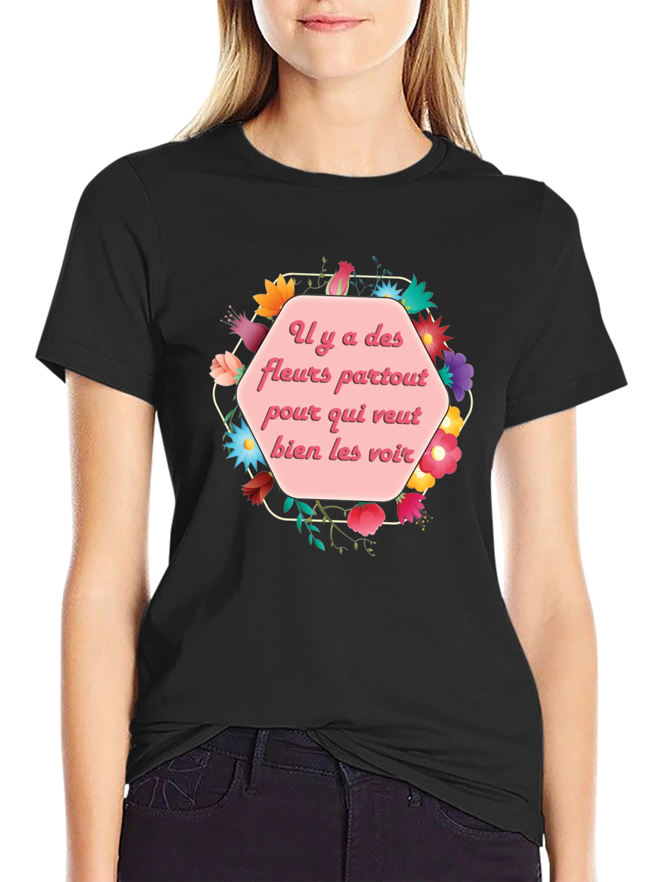 Floral French Saying T-Shirt