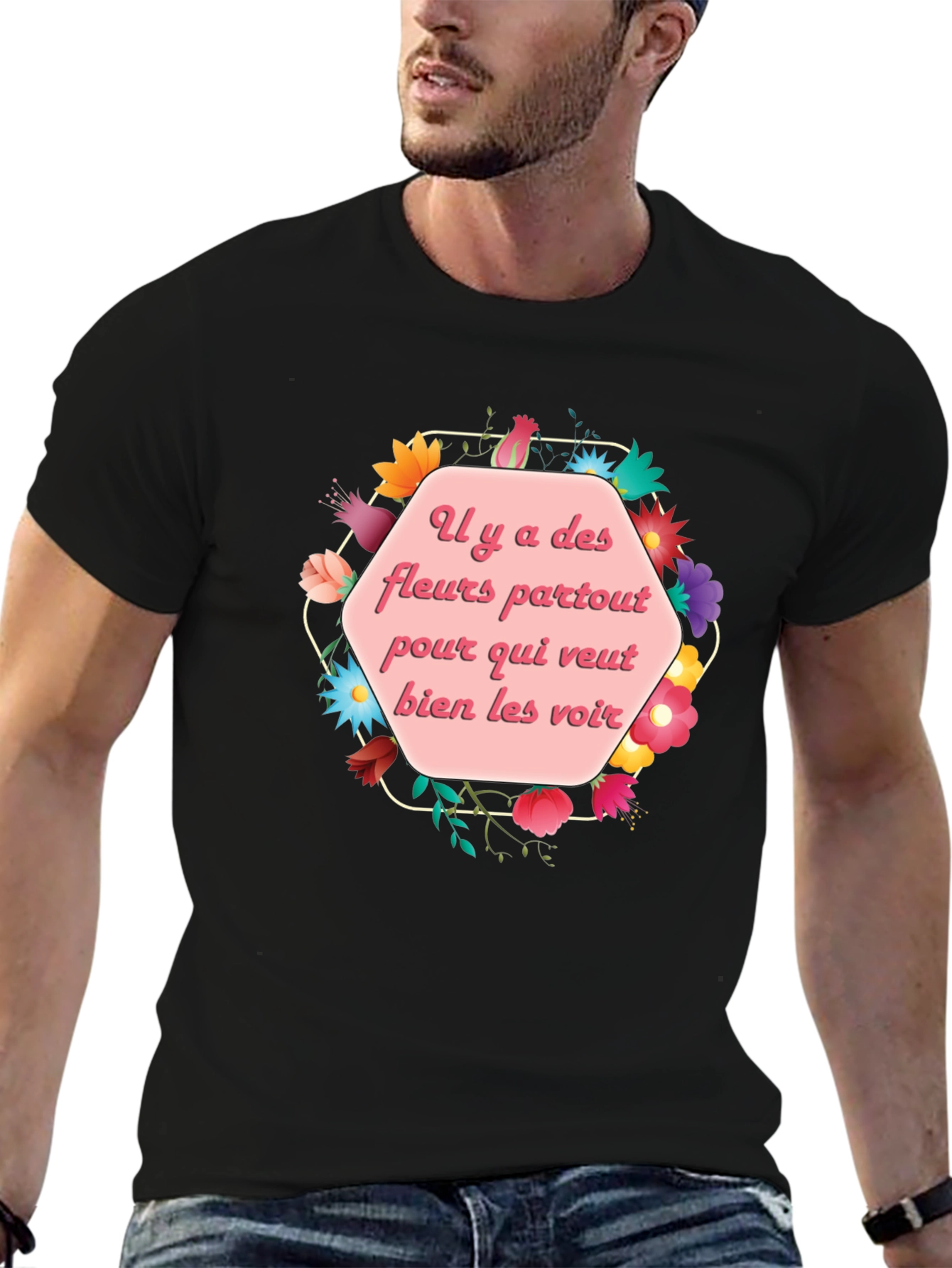 Floral French Saying T-Shirt