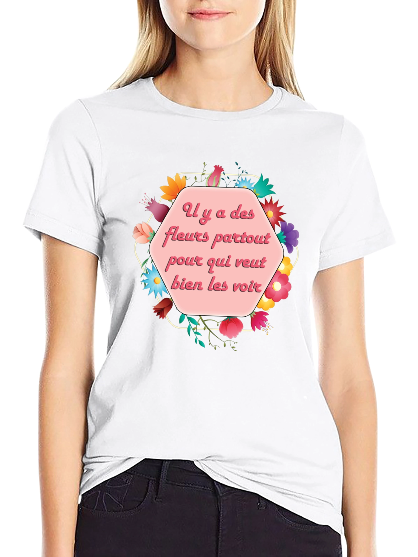 Floral French Saying T-Shirt