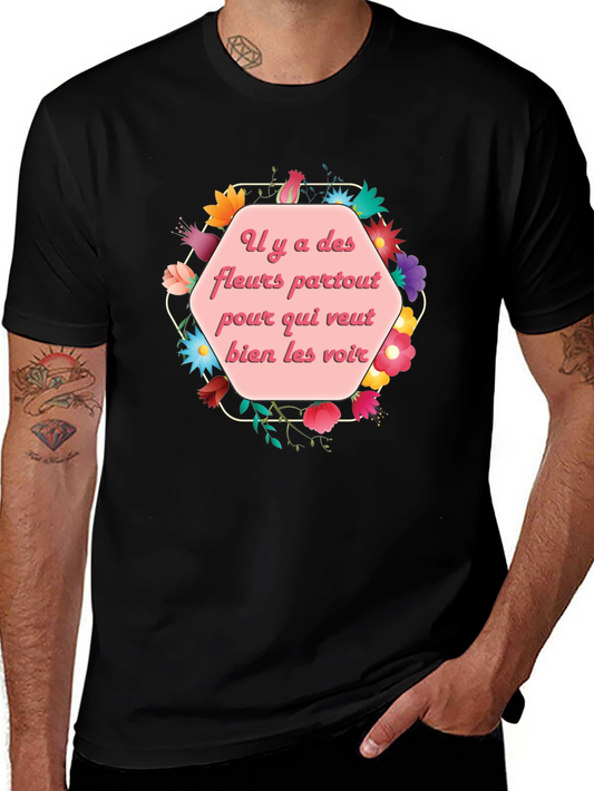 Floral French Saying T-Shirt