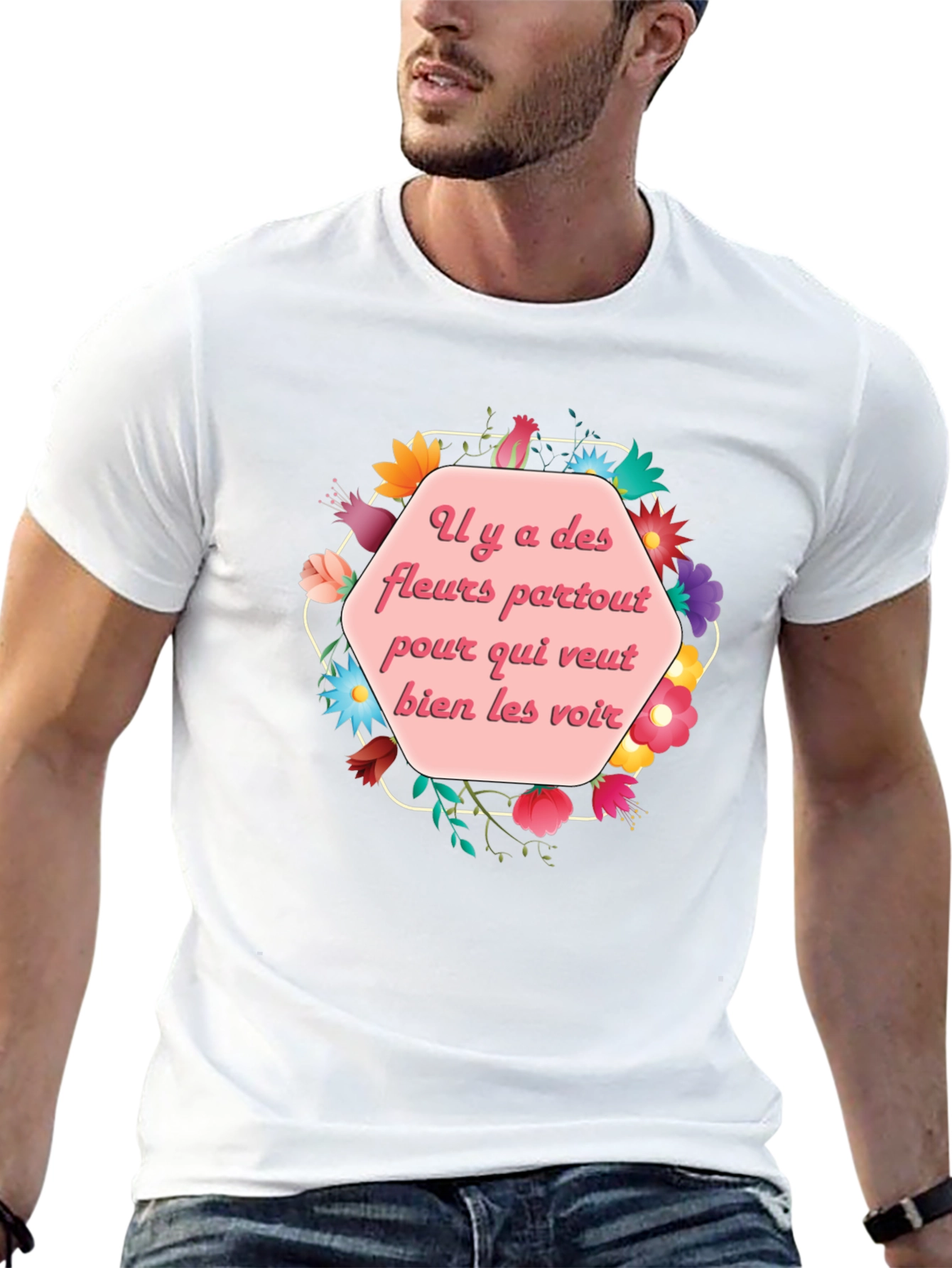 Floral French Saying T-Shirt