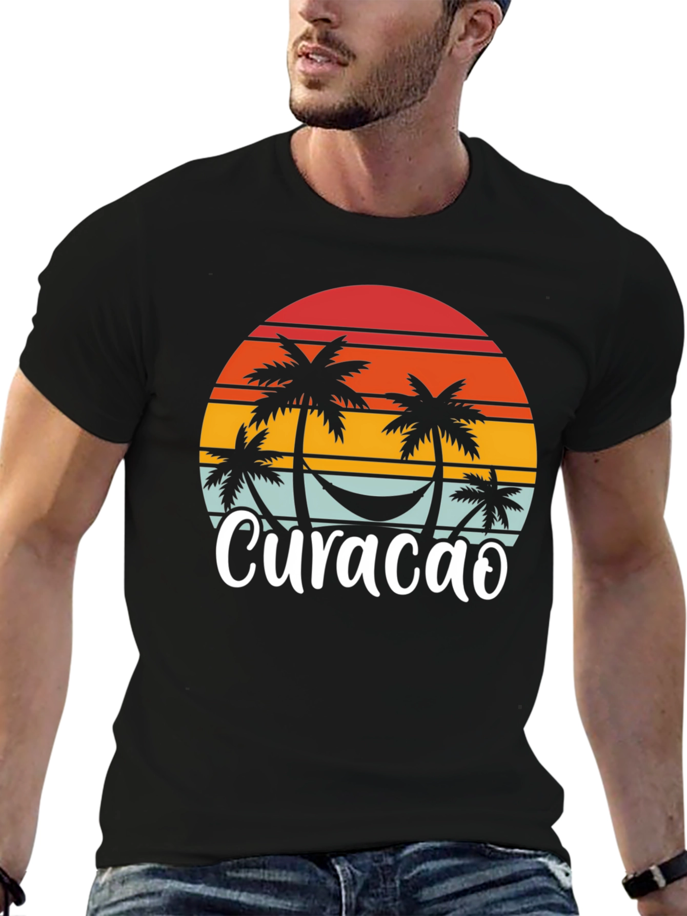 Curacao Palm Tree Sunset T-Shirt