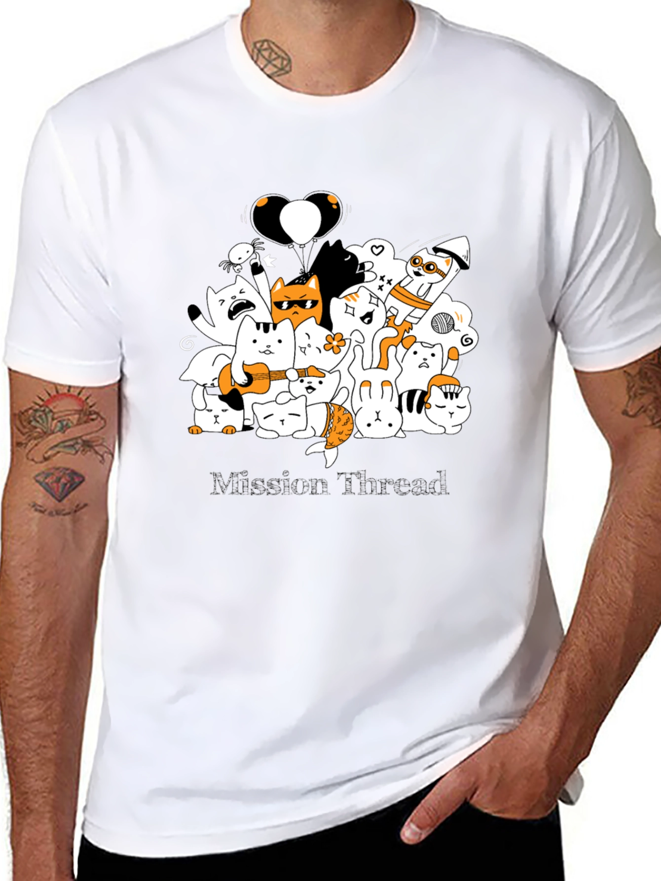 Cool Cat Cartoon Graphic Tee