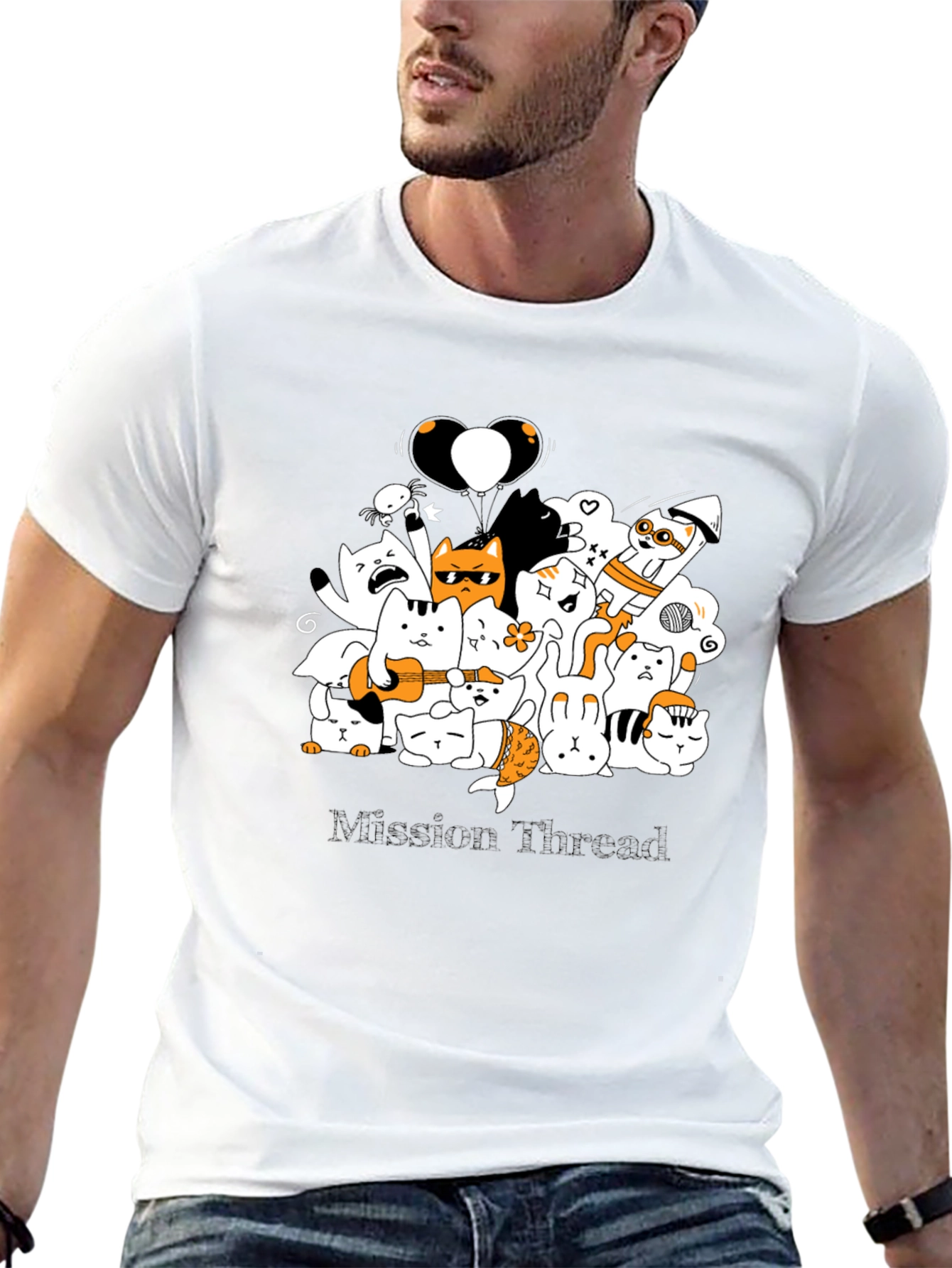 Cool Cat Cartoon Graphic Tee