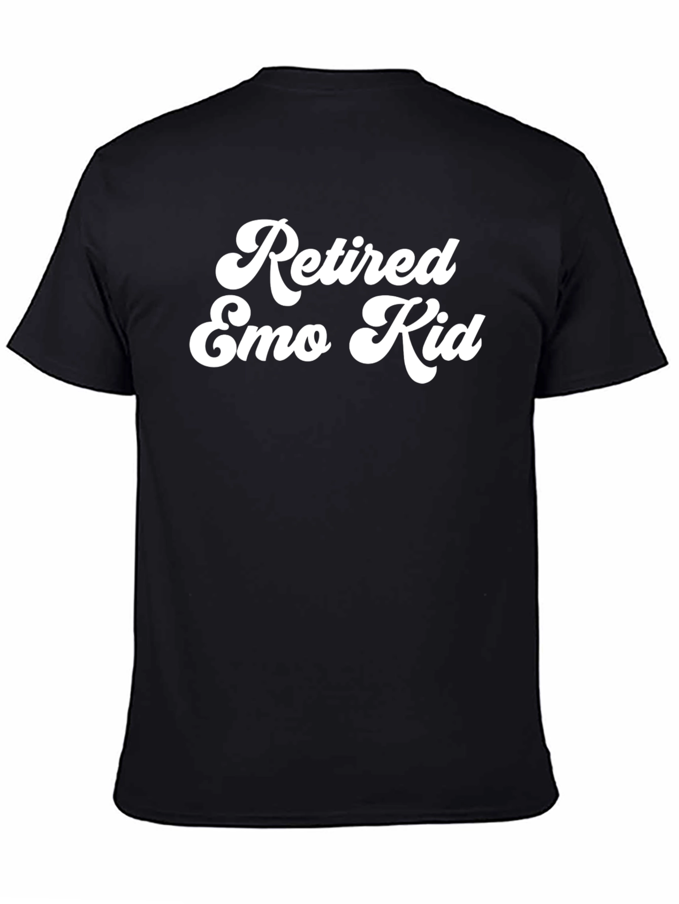 Retired Emo Kid Graphic Tee - Black Casual T-Shirt
