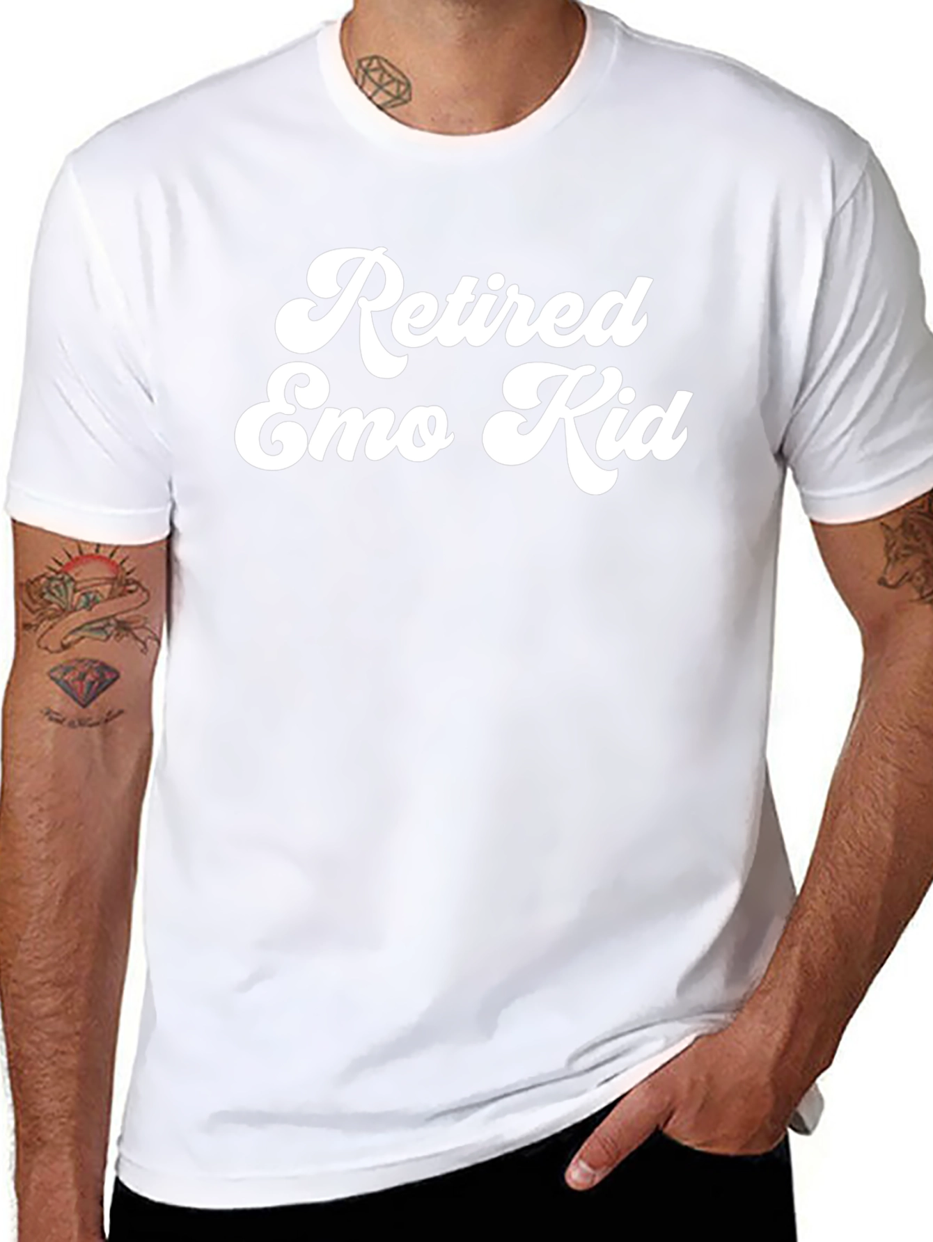 Retired Emo Kid Graphic Tee - Black Casual T-Shirt