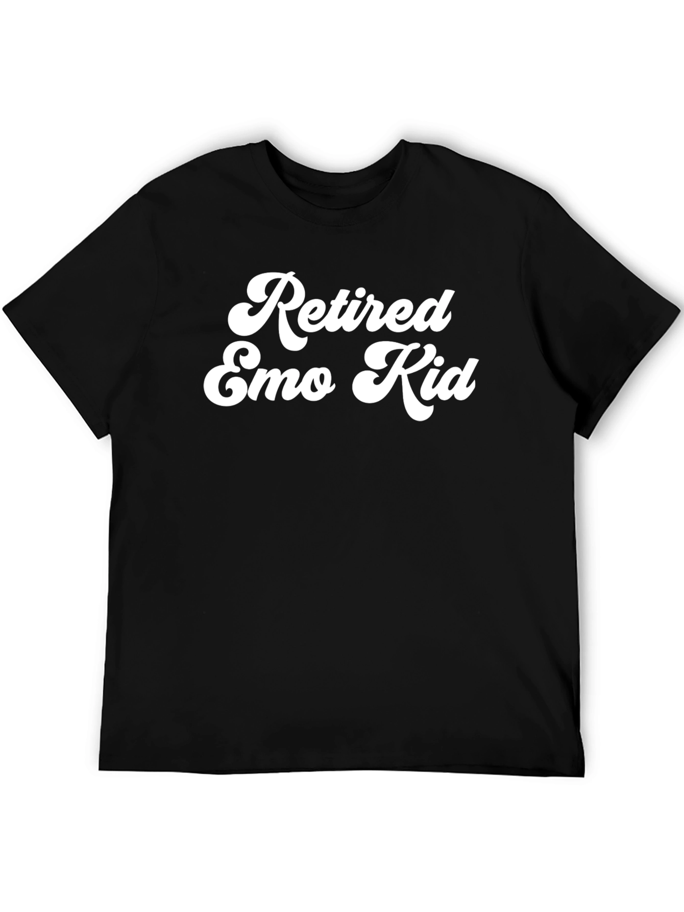 Retired Emo Kid Graphic Tee - Black Casual T-Shirt
