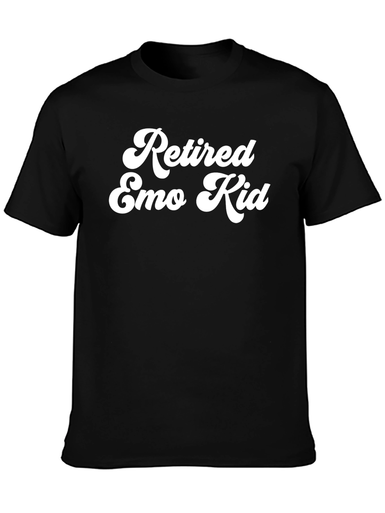 Retired Emo Kid Graphic Tee - Black Casual T-Shirt