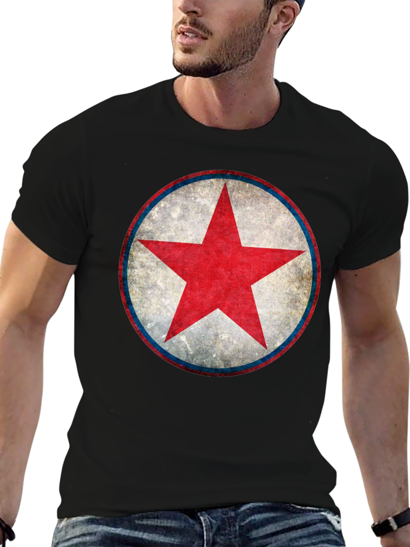 Red Star Graphic Black T-Shirt