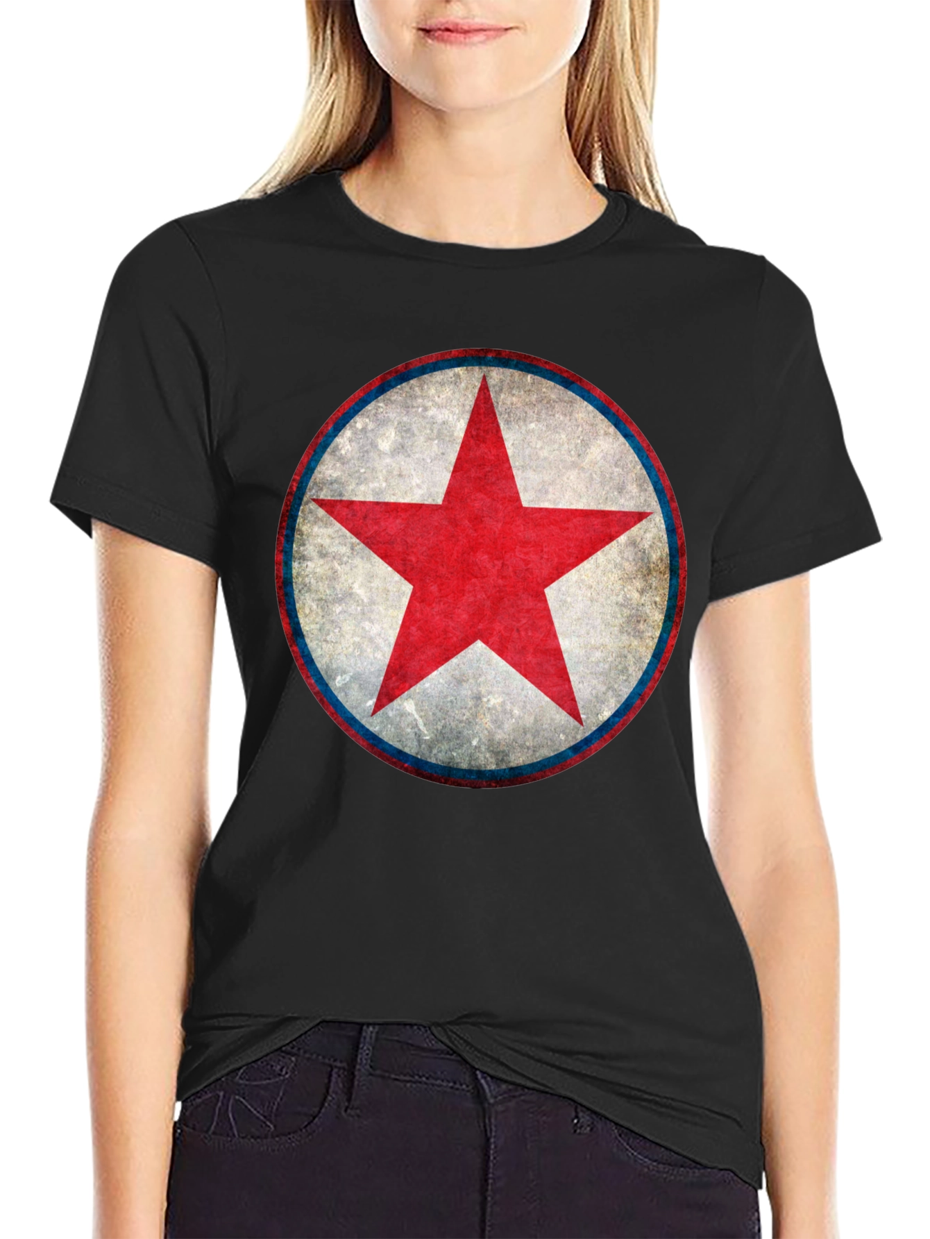 Red Star Graphic Black T-Shirt