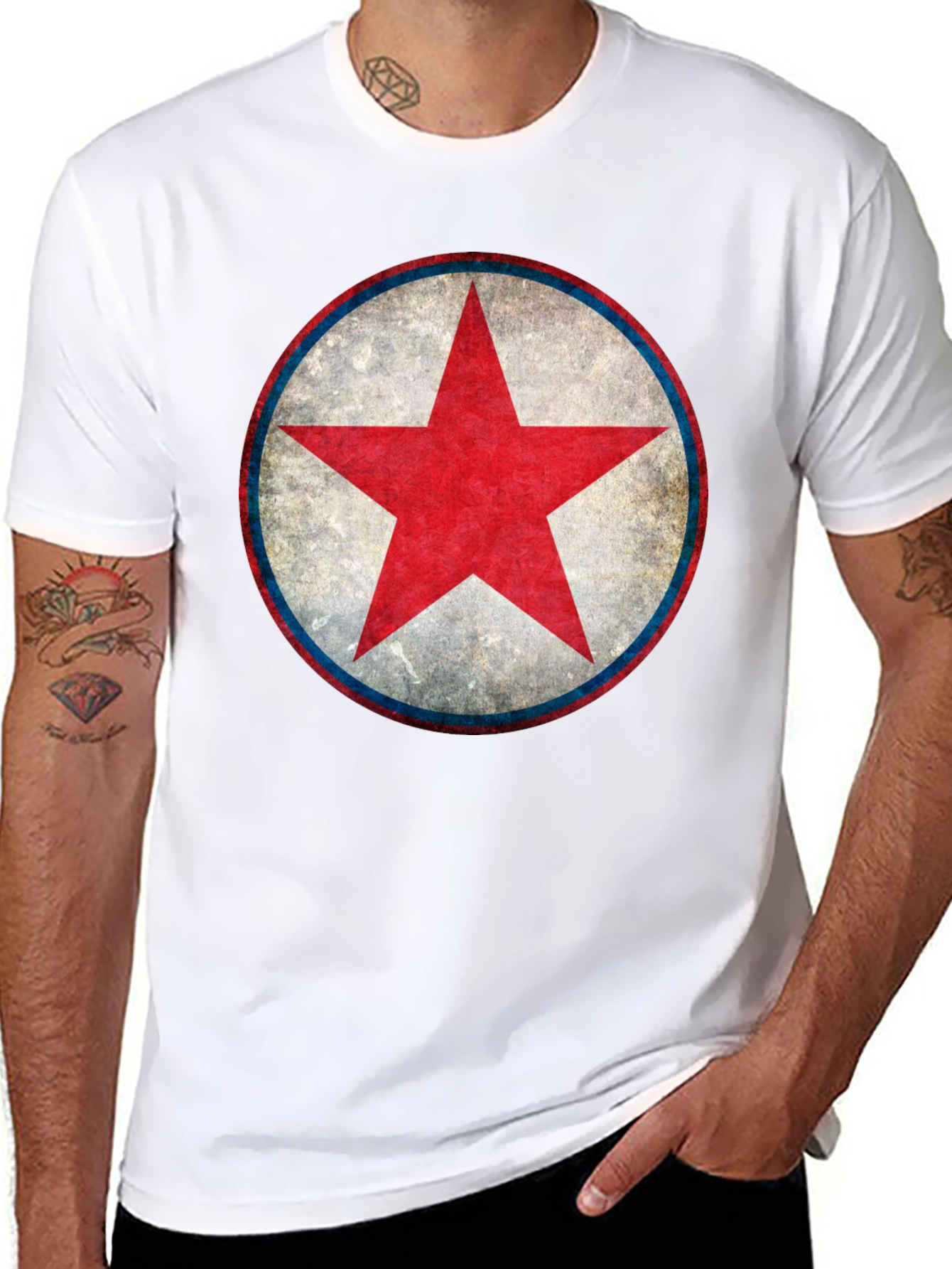 Red Star Graphic Black T-Shirt