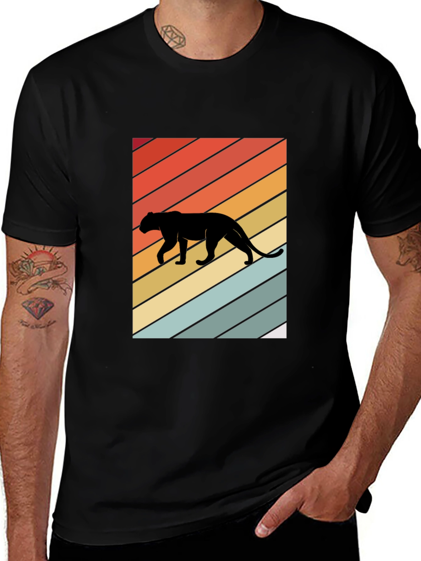 Retro Panther Silhouette Graphic Tee