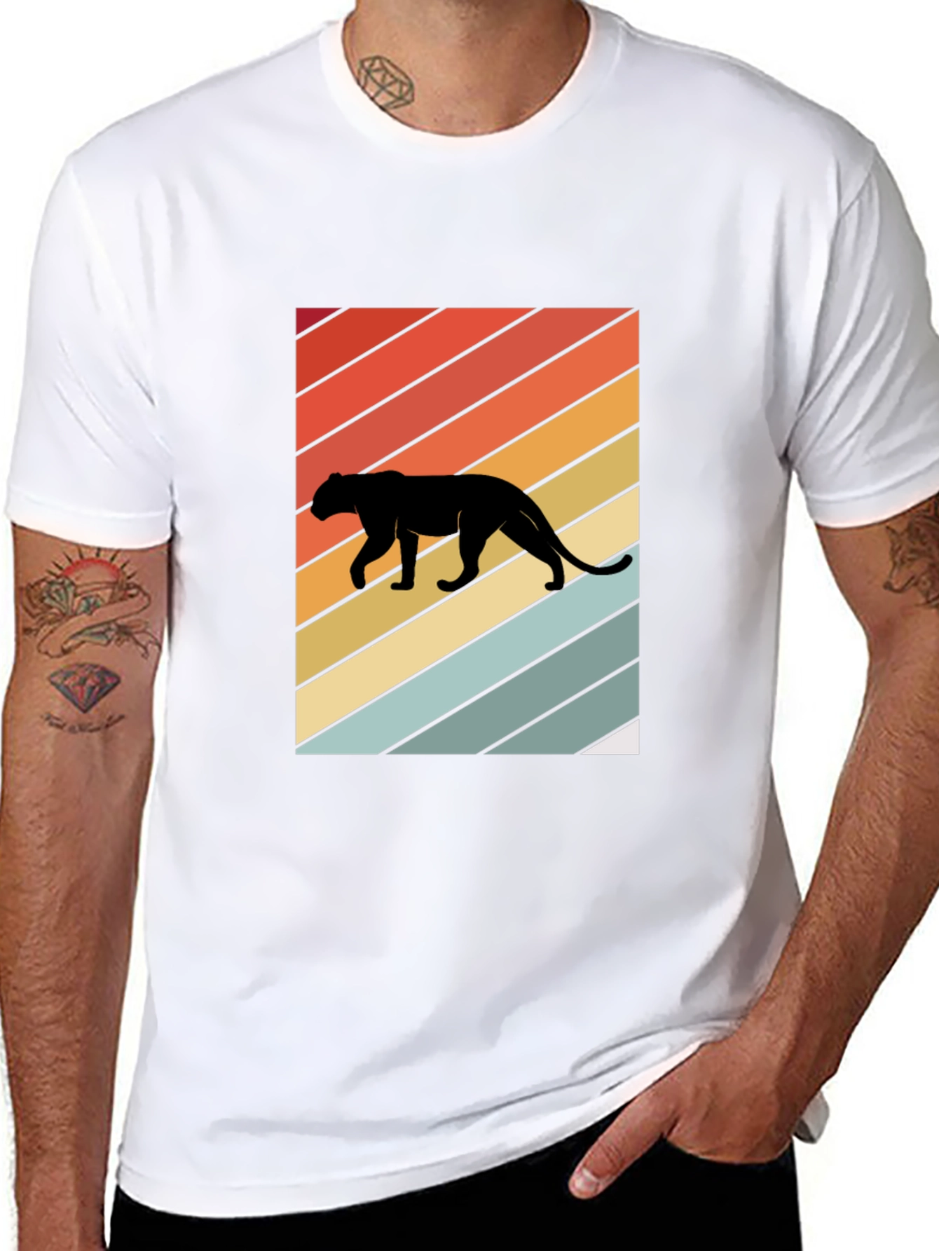 Retro Panther Silhouette Graphic Tee