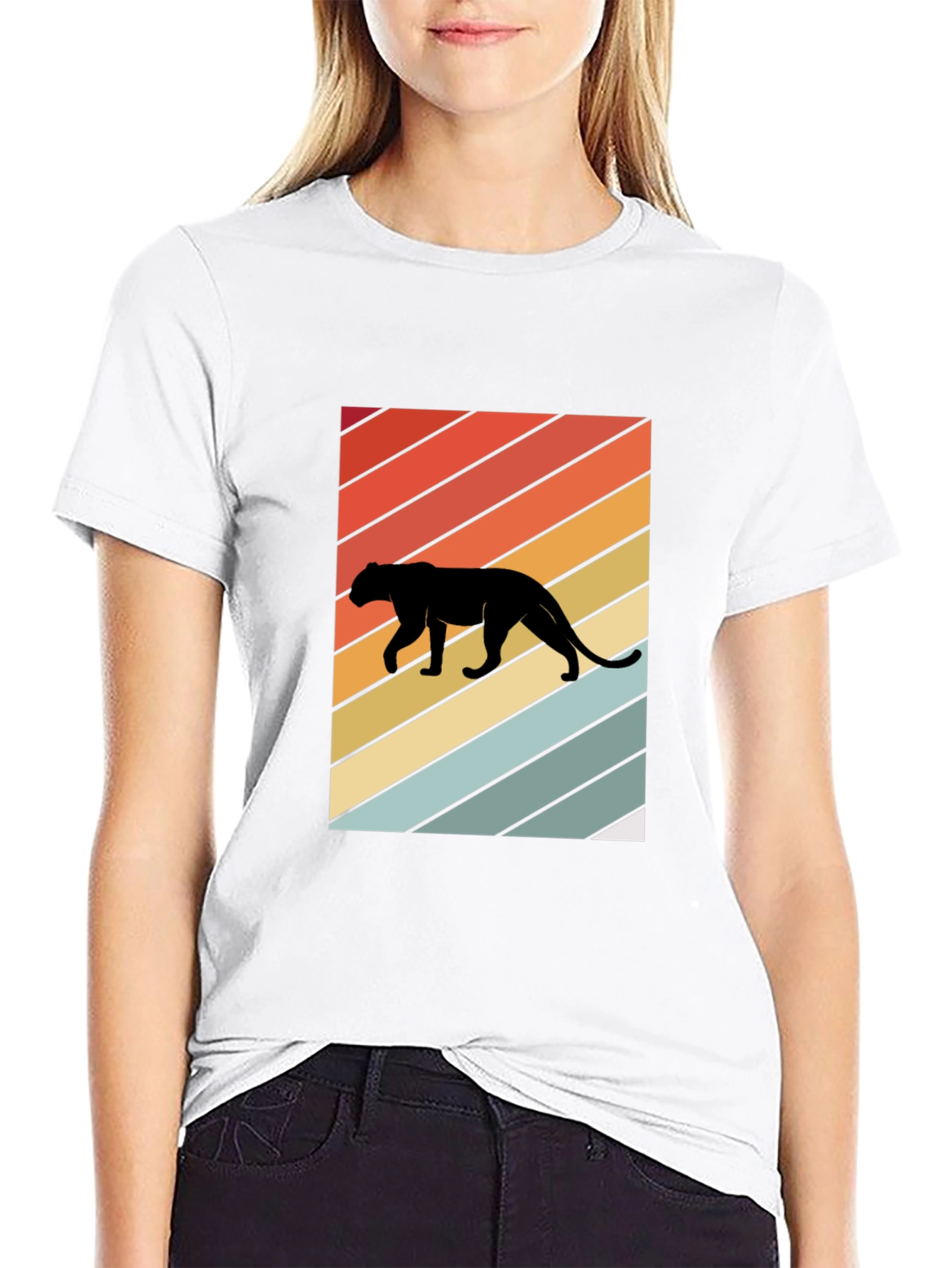 Retro Panther Silhouette Graphic Tee