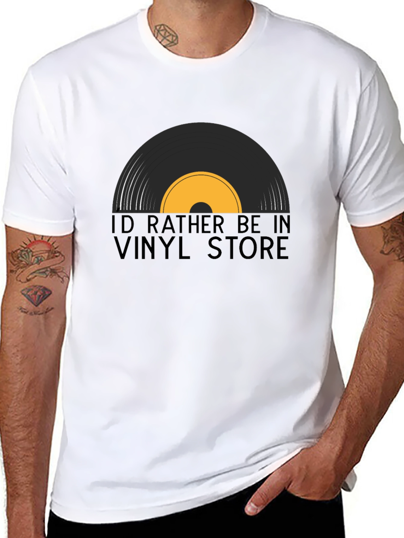 Vinyl Store T-Shirt: Retro Music Lover Tee