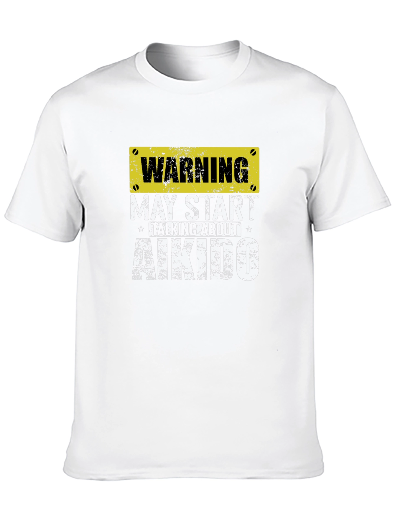 Warning May Start Talking About Aikido Black T-Shirt