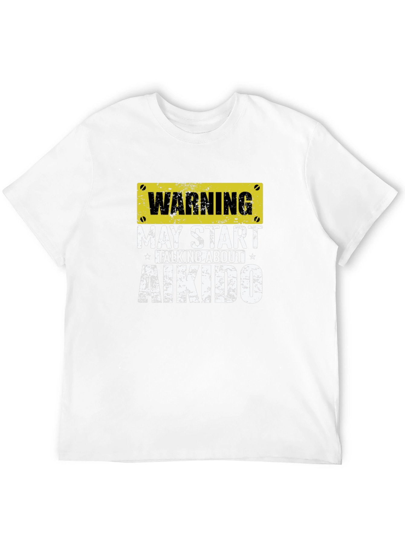 Warning May Start Talking About Aikido Black T-Shirt