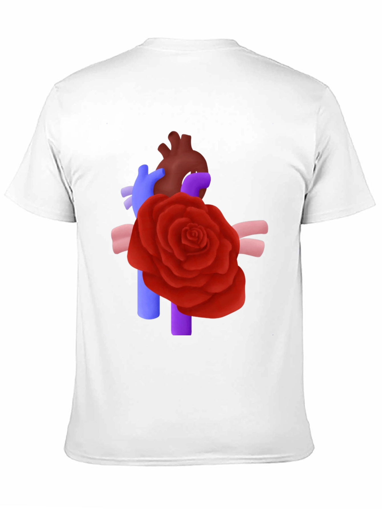 Anatomical Heart & Rose T-Shirt - Artistic Statement Tee