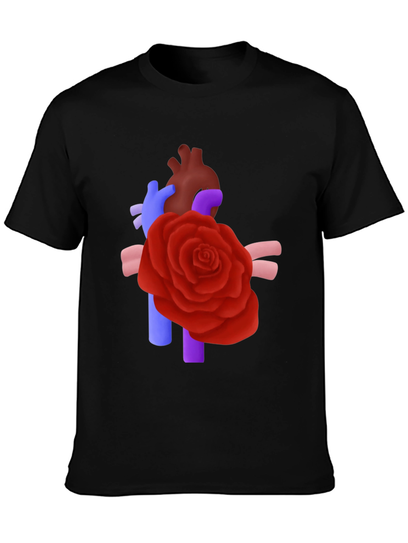Anatomical Heart & Rose T-Shirt - Artistic Statement Tee