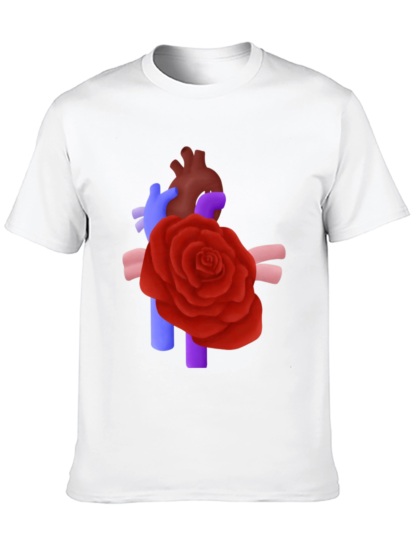 Anatomical Heart & Rose T-Shirt - Artistic Statement Tee