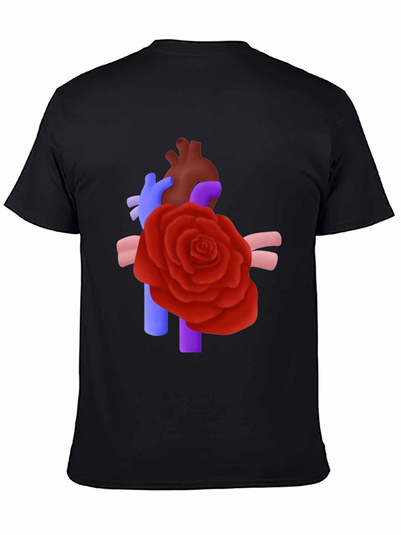 Anatomical Heart & Rose T-Shirt - Artistic Statement Tee