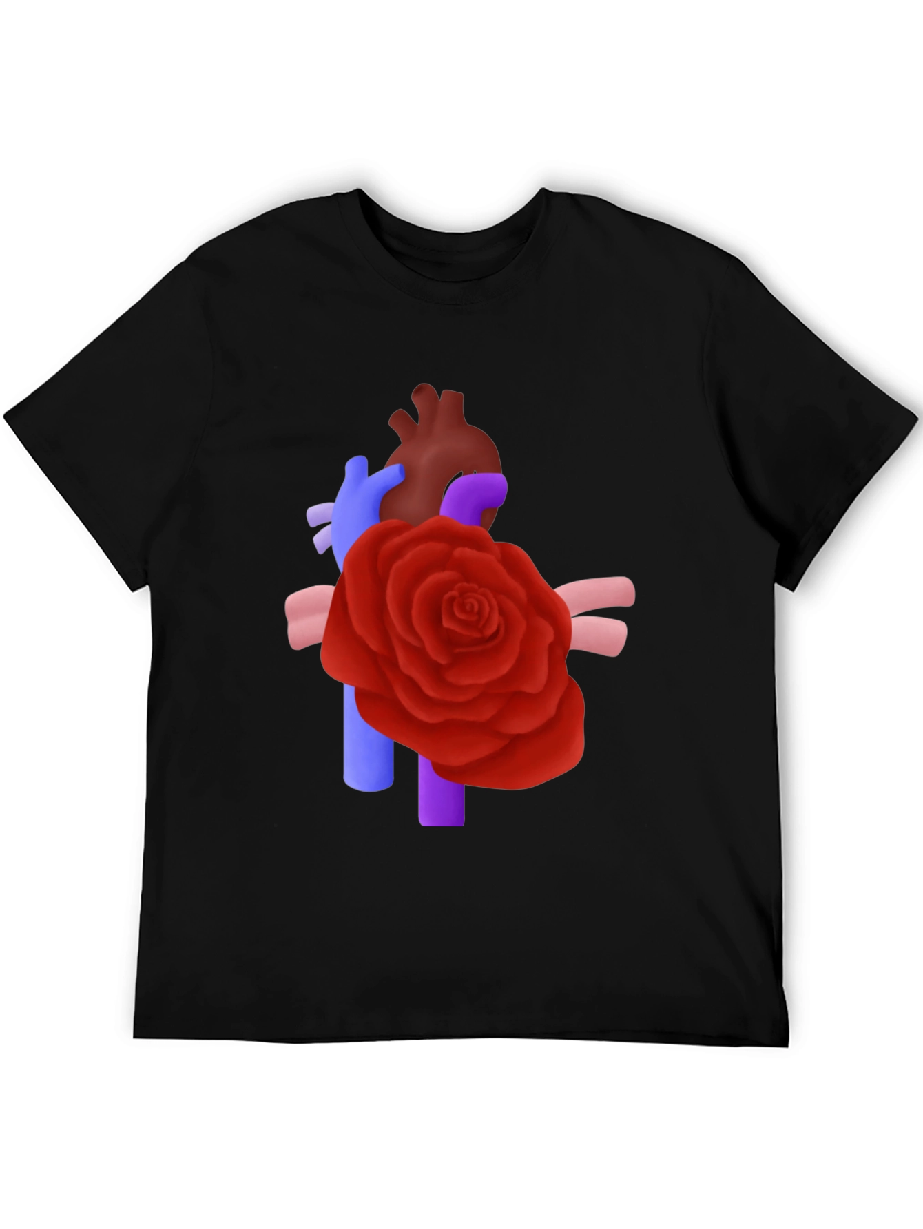 Anatomical Heart & Rose T-Shirt - Artistic Statement Tee