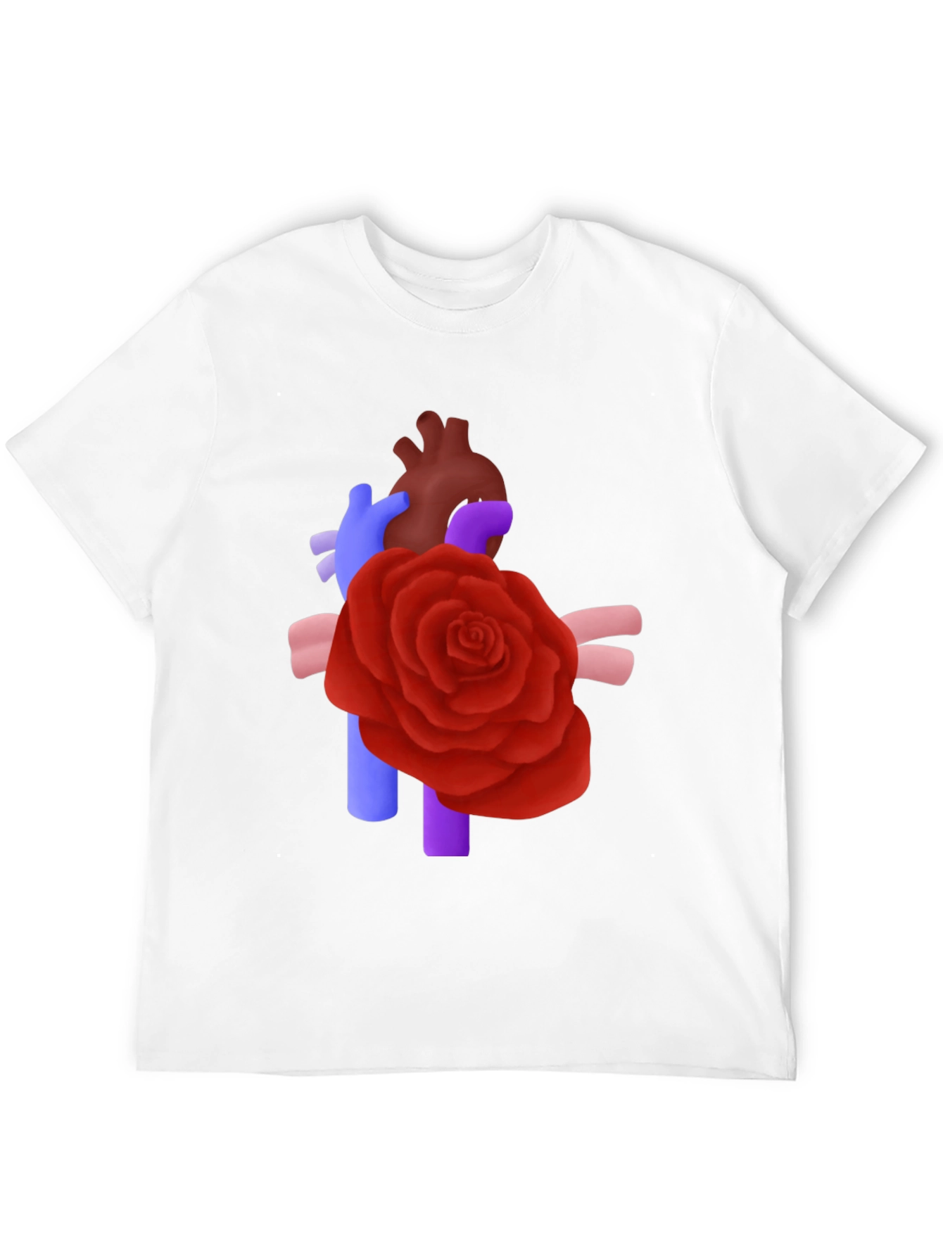 Anatomical Heart & Rose T-Shirt - Artistic Statement Tee