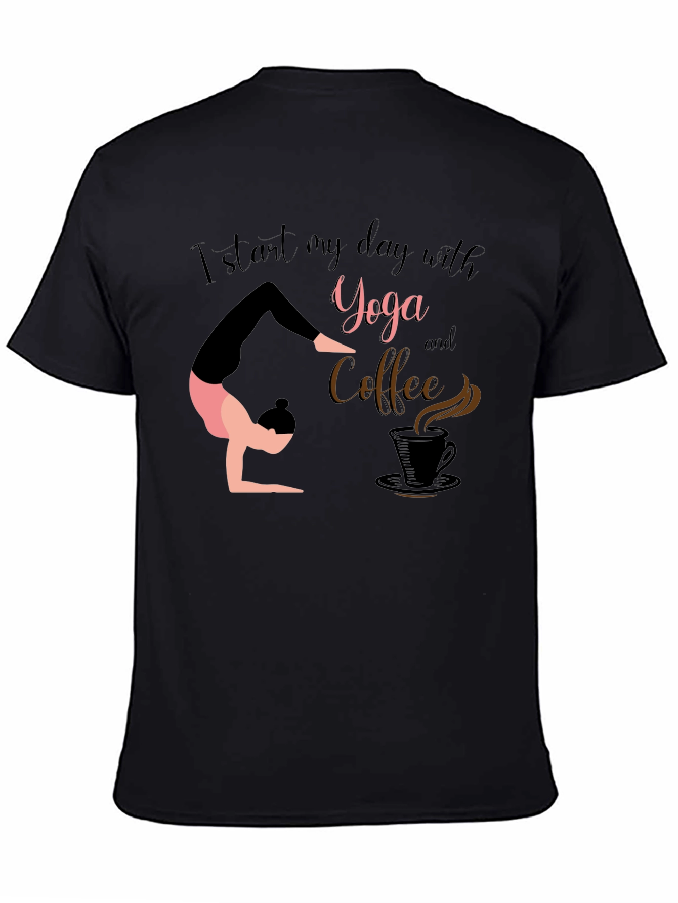 Yoga & Coffee T-Shirt - Start Your Day Right!