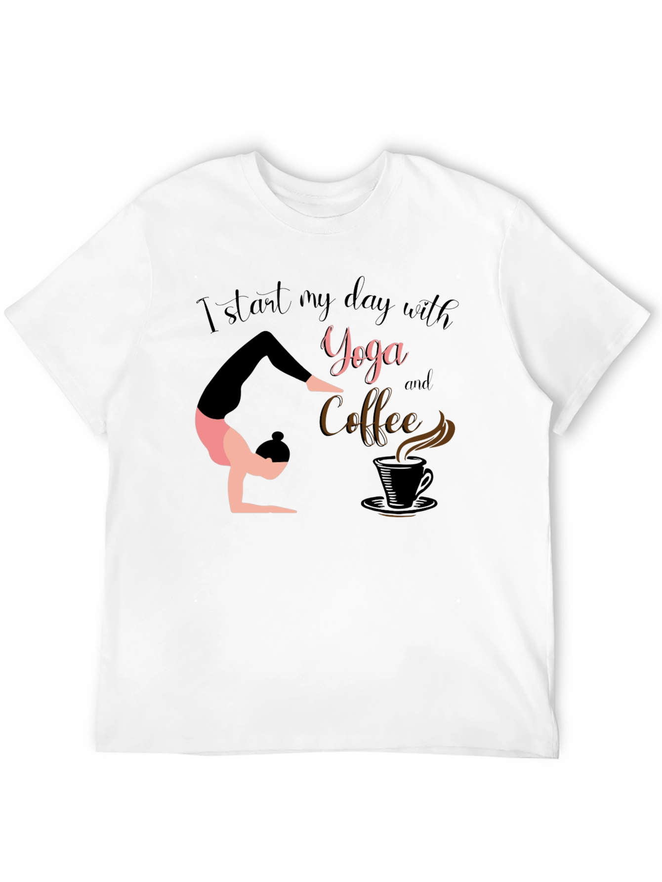 Yoga & Coffee T-Shirt - Start Your Day Right!