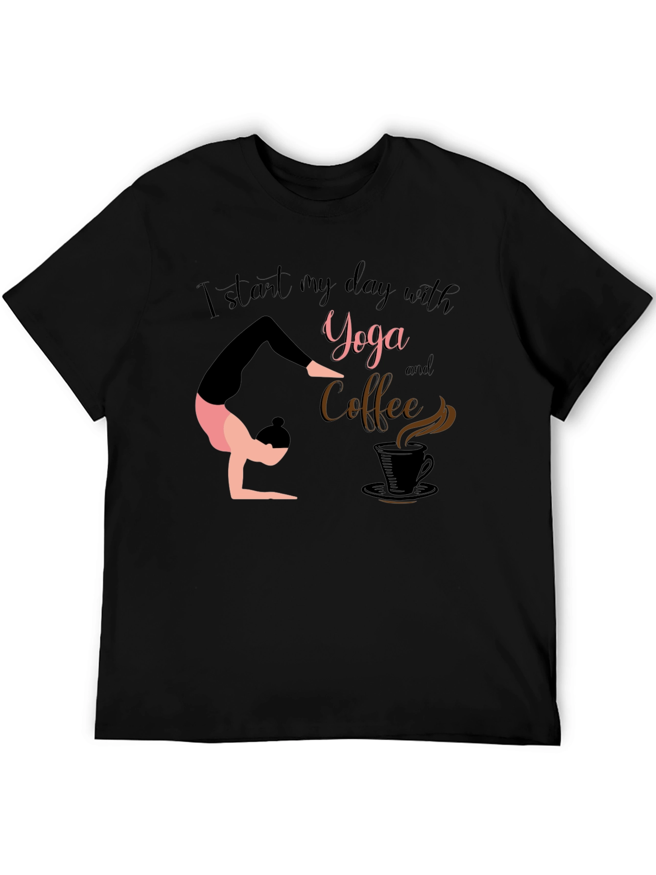 Yoga & Coffee T-Shirt - Start Your Day Right!